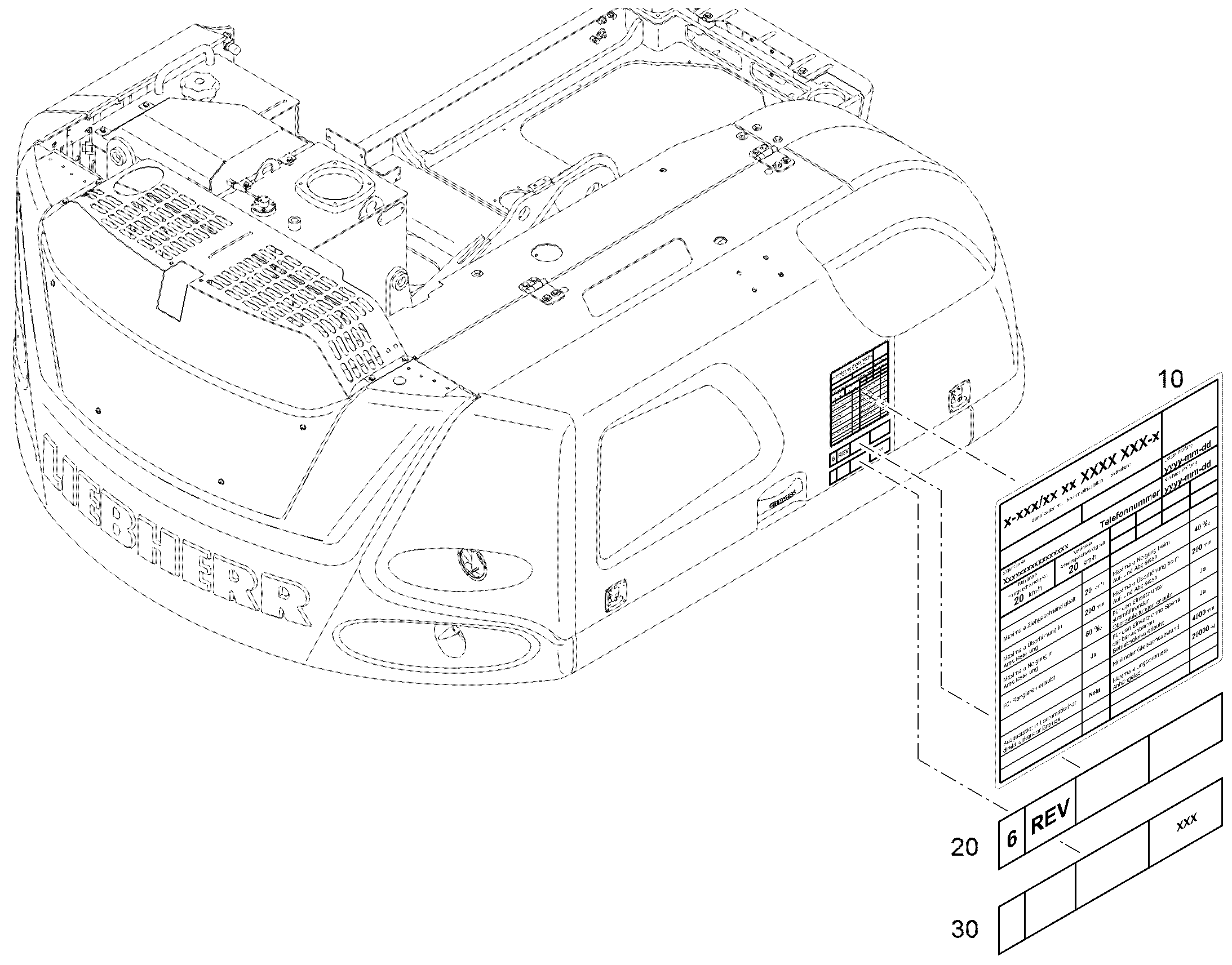 ЩИТОК С НАДПИСЬЮ 310mmX325mm 12876175 LIEBHERR