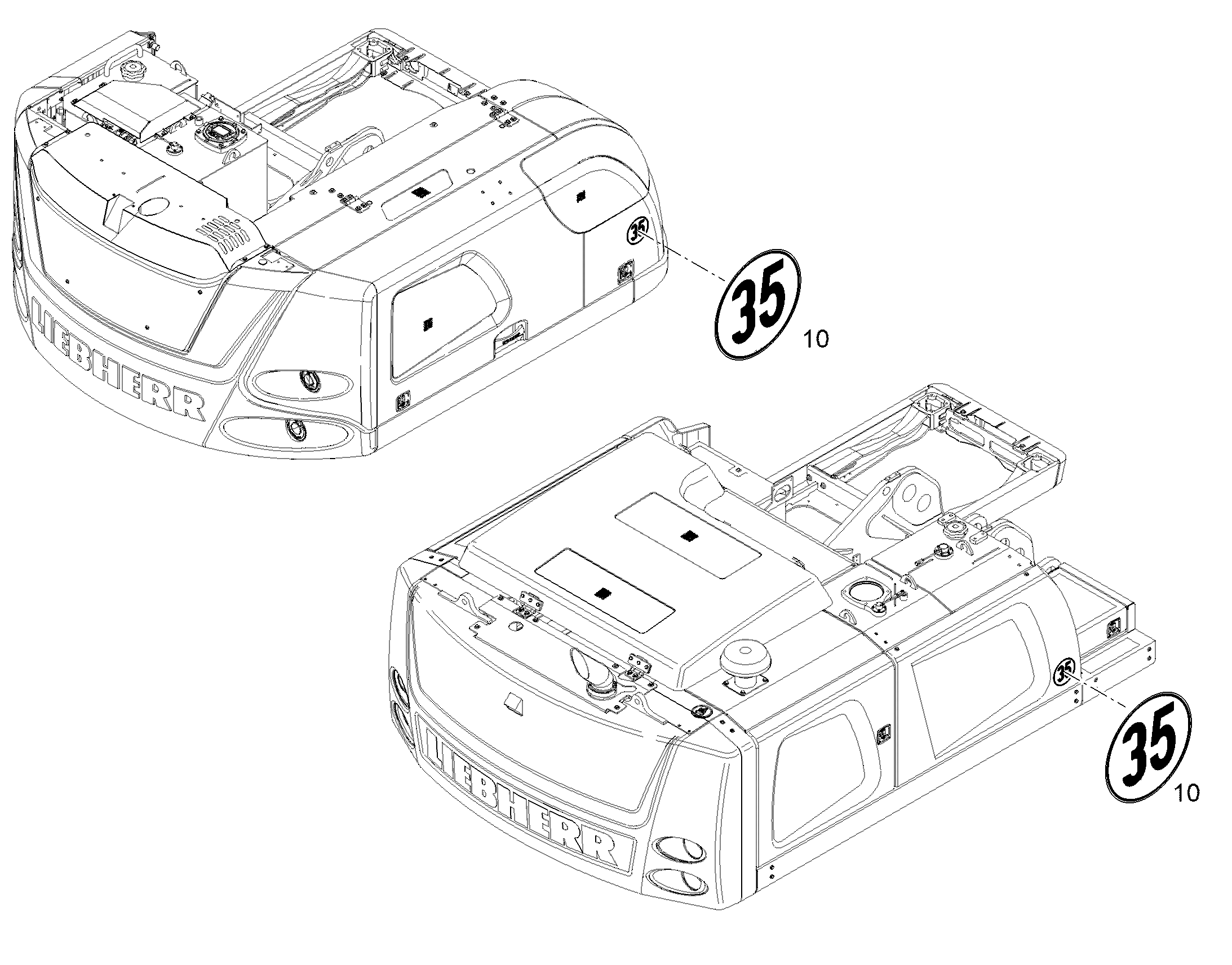 ЗНАК МАКСИМАЛЬНОЙ СКОРОСТИ 35 Ø200mm 12899101 LIEBHERR