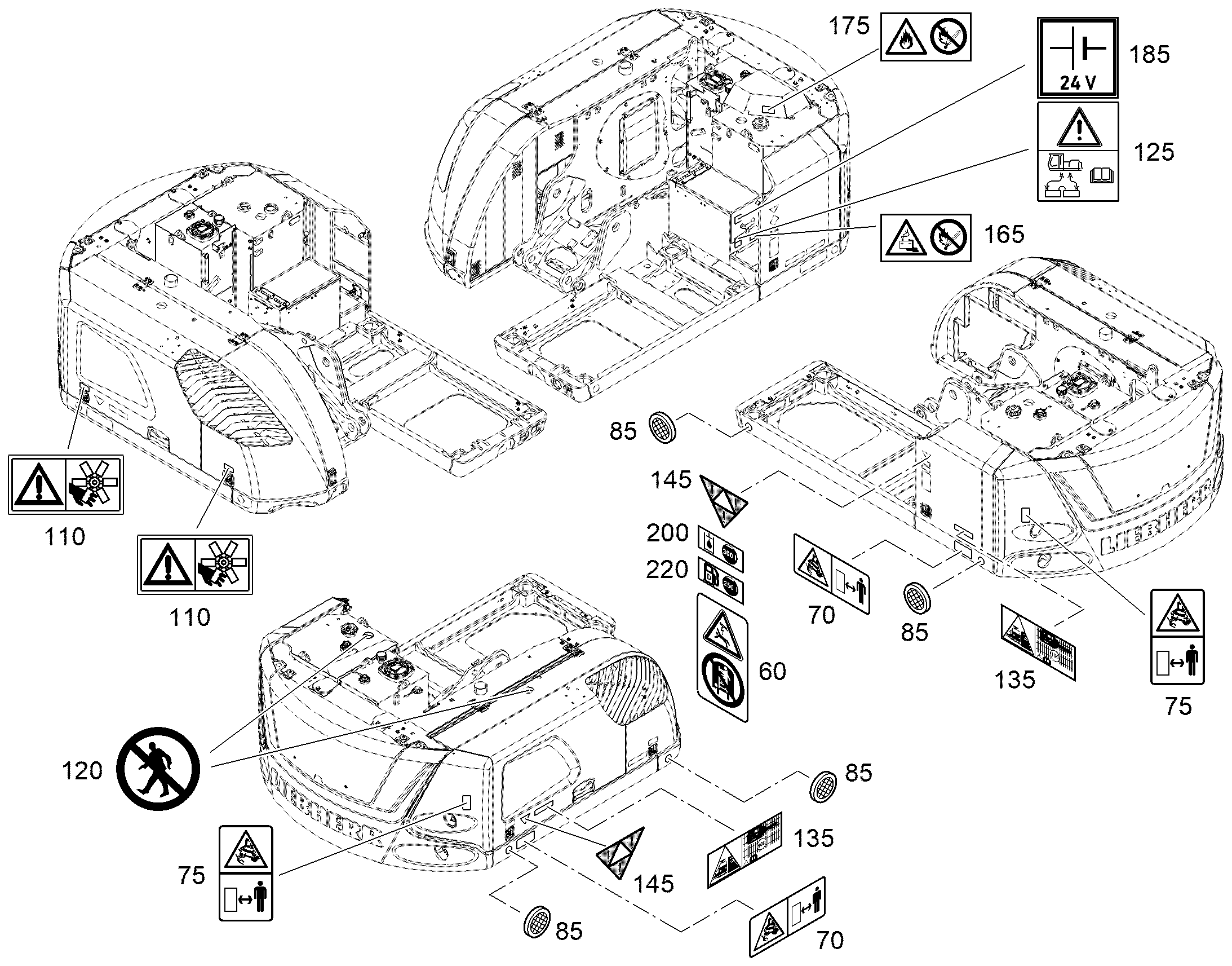 ТАБЛИЧКА KRAFTSTOFFTANK 90mmX40mm 12936482 LIEBHERR