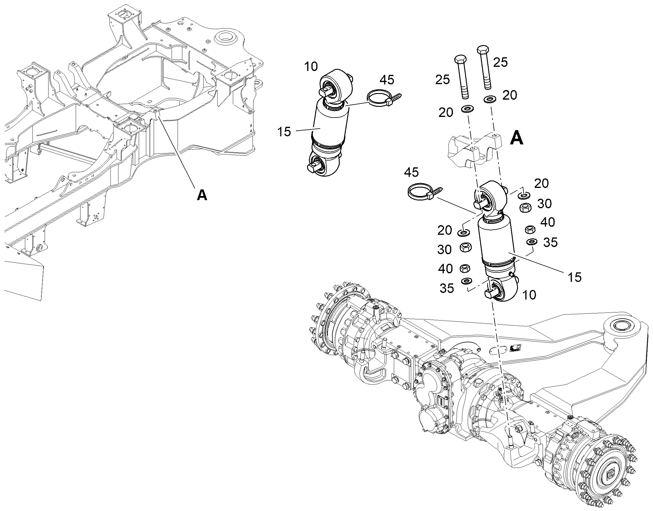 SPRING LOADED CYLINDER 12901525 LIEBHERR