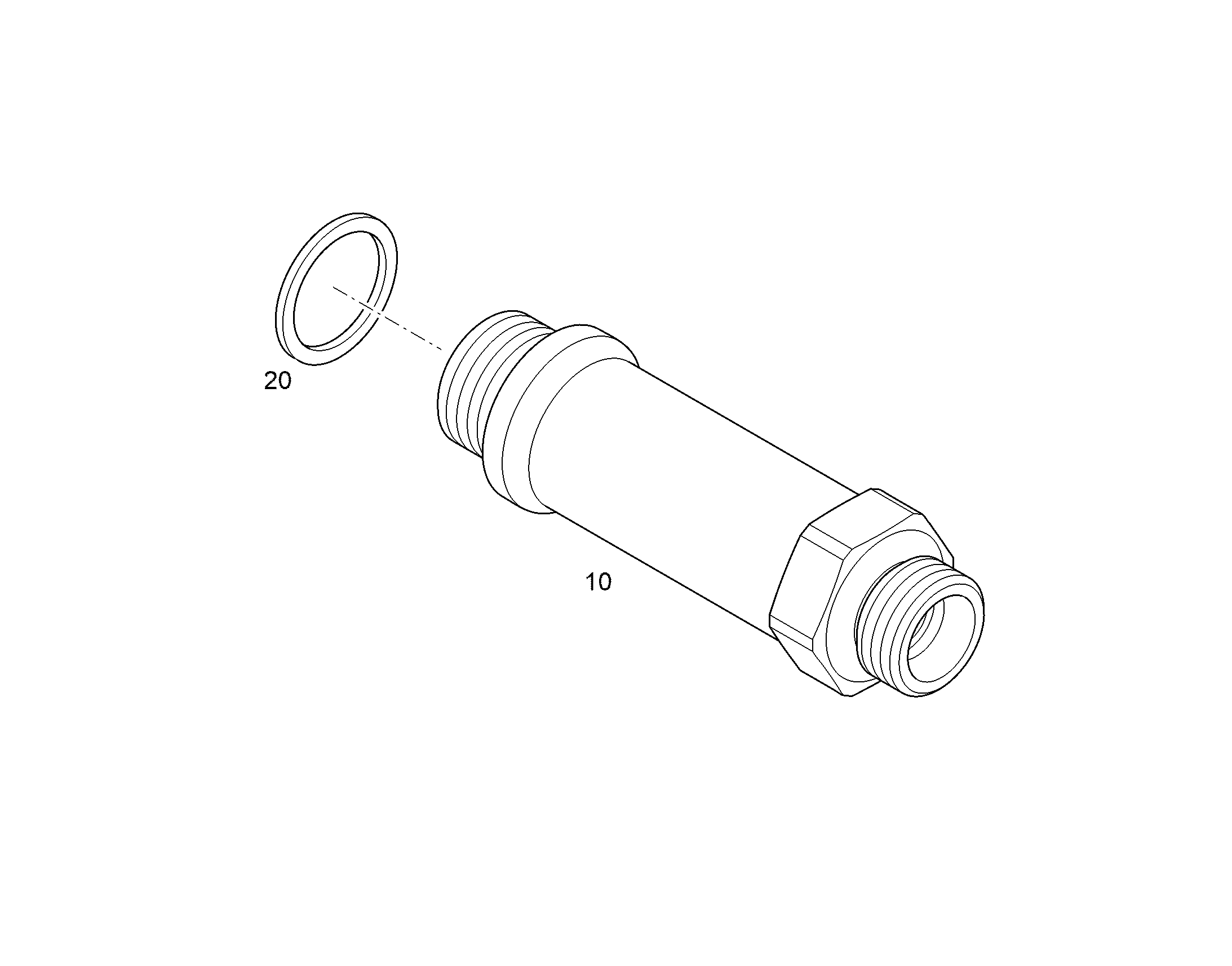 ШТУЦЕР РЕЗЬБОВОЙ M20X1,5-M22X1,5 ED 12834878 LIEBHERR