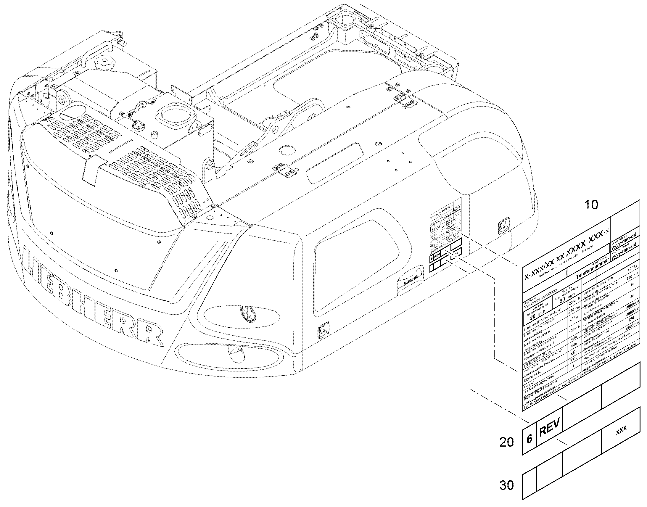 ЩИТОК С НАДПИСЬЮ 310mmX325mm 12876153 LIEBHERR