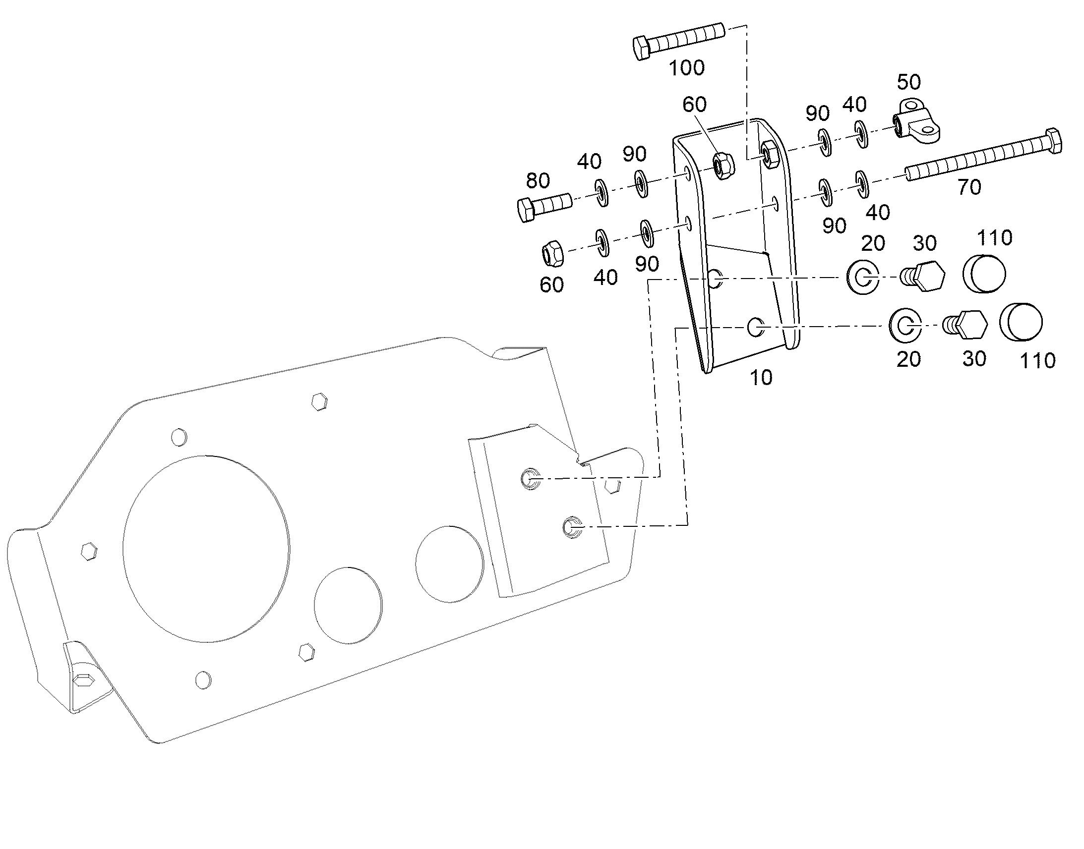 SUPPORT BRACKET 12897180 LIEBHERR