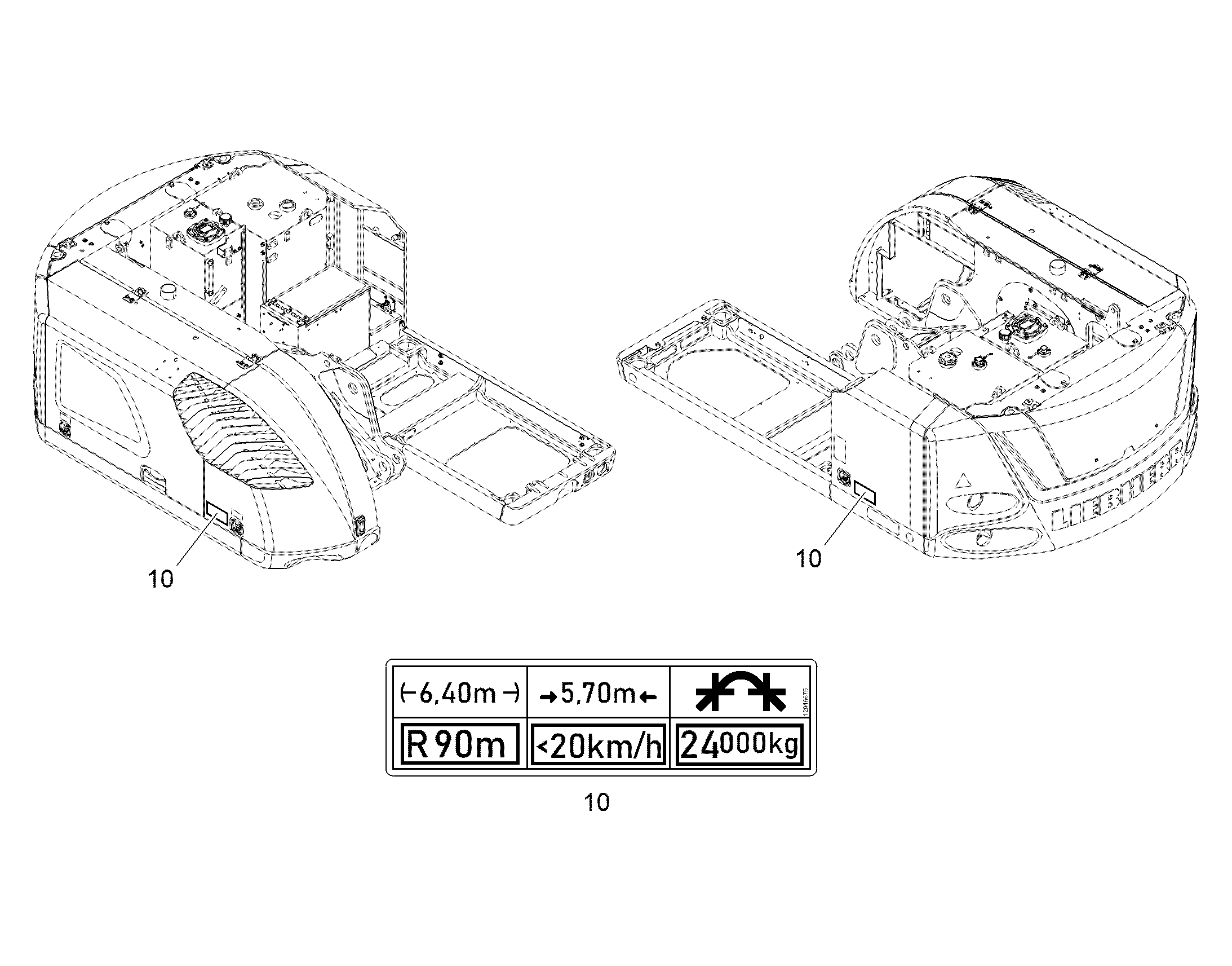 ТАБЛИЧКА 185mmX50mm 12946675 LIEBHERR