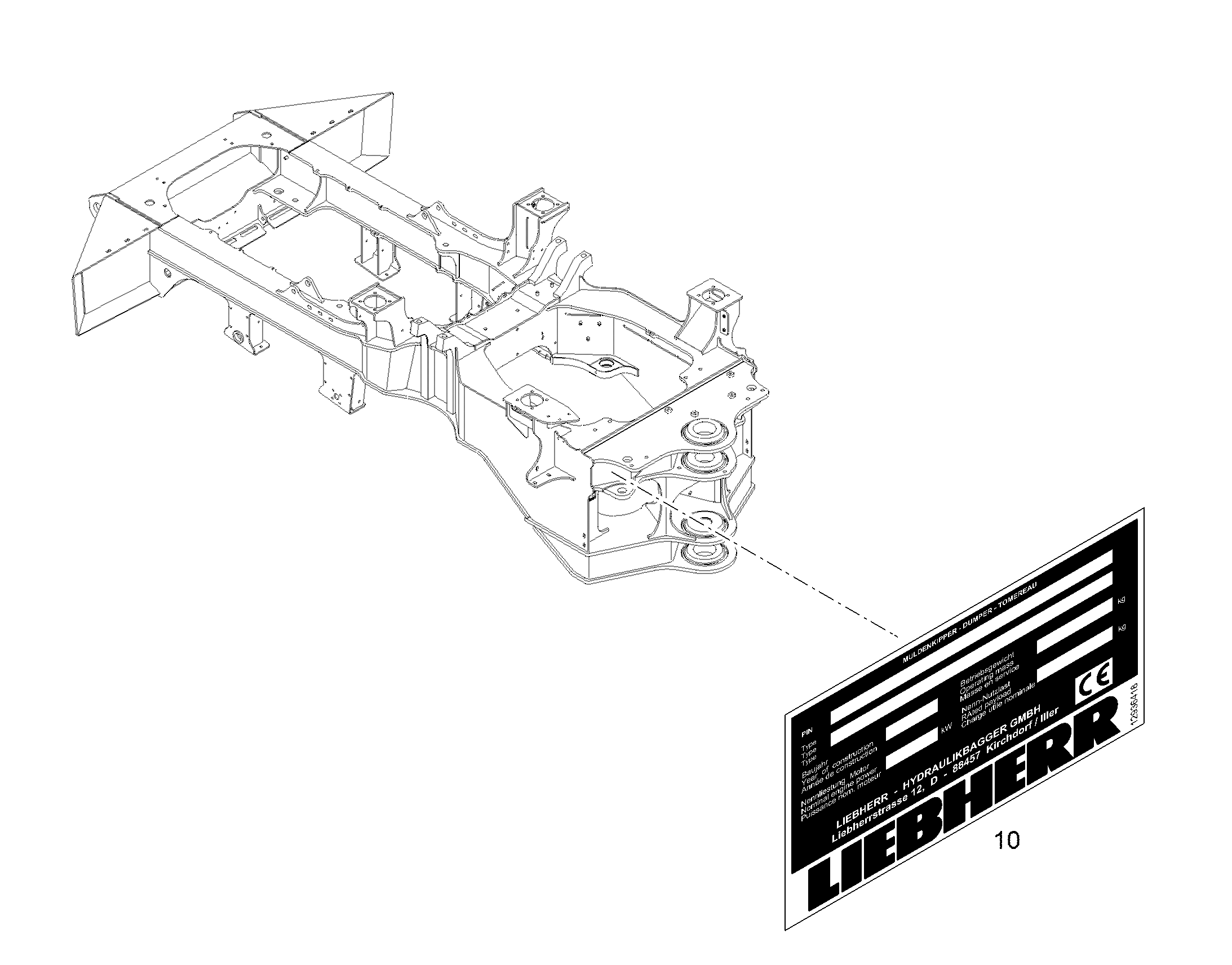 ТИПОВАЯ ТАБЛИЧКА 150mmX90mm 12936418 LIEBHERR