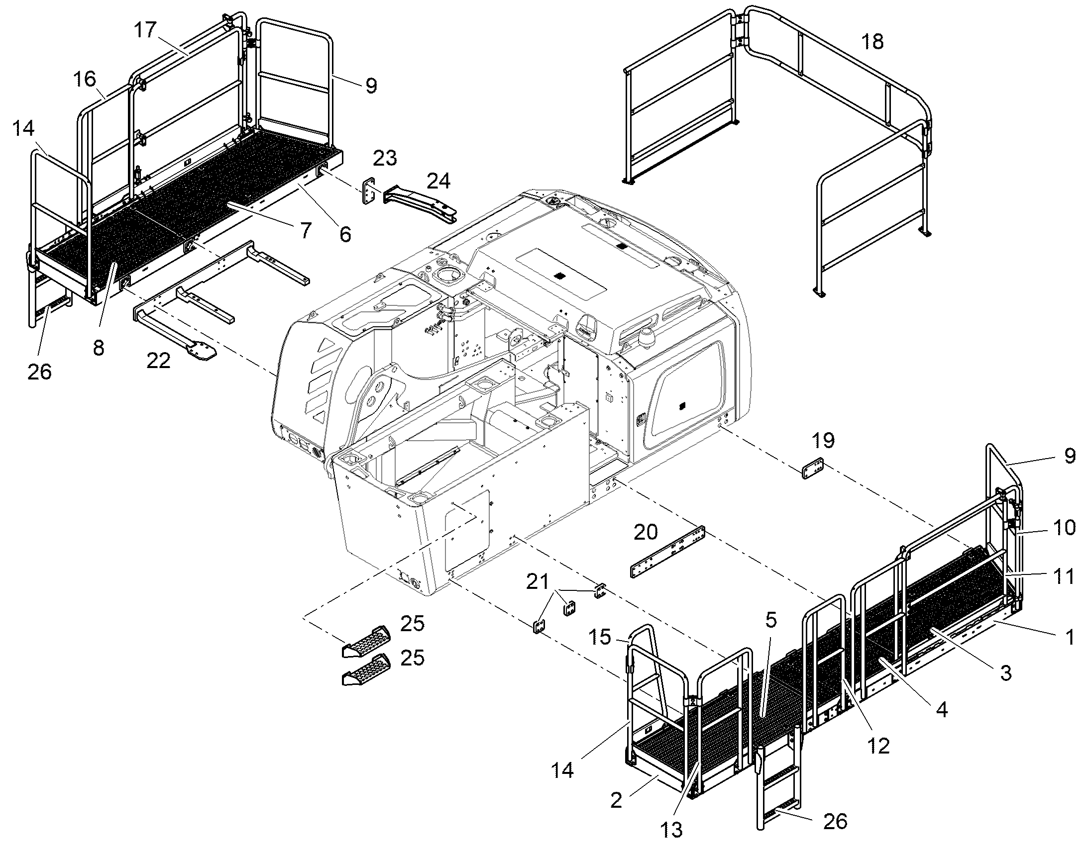 HANDRAILS SUPERSTRUCT.MOUNTING 12256517 LIEBHERR