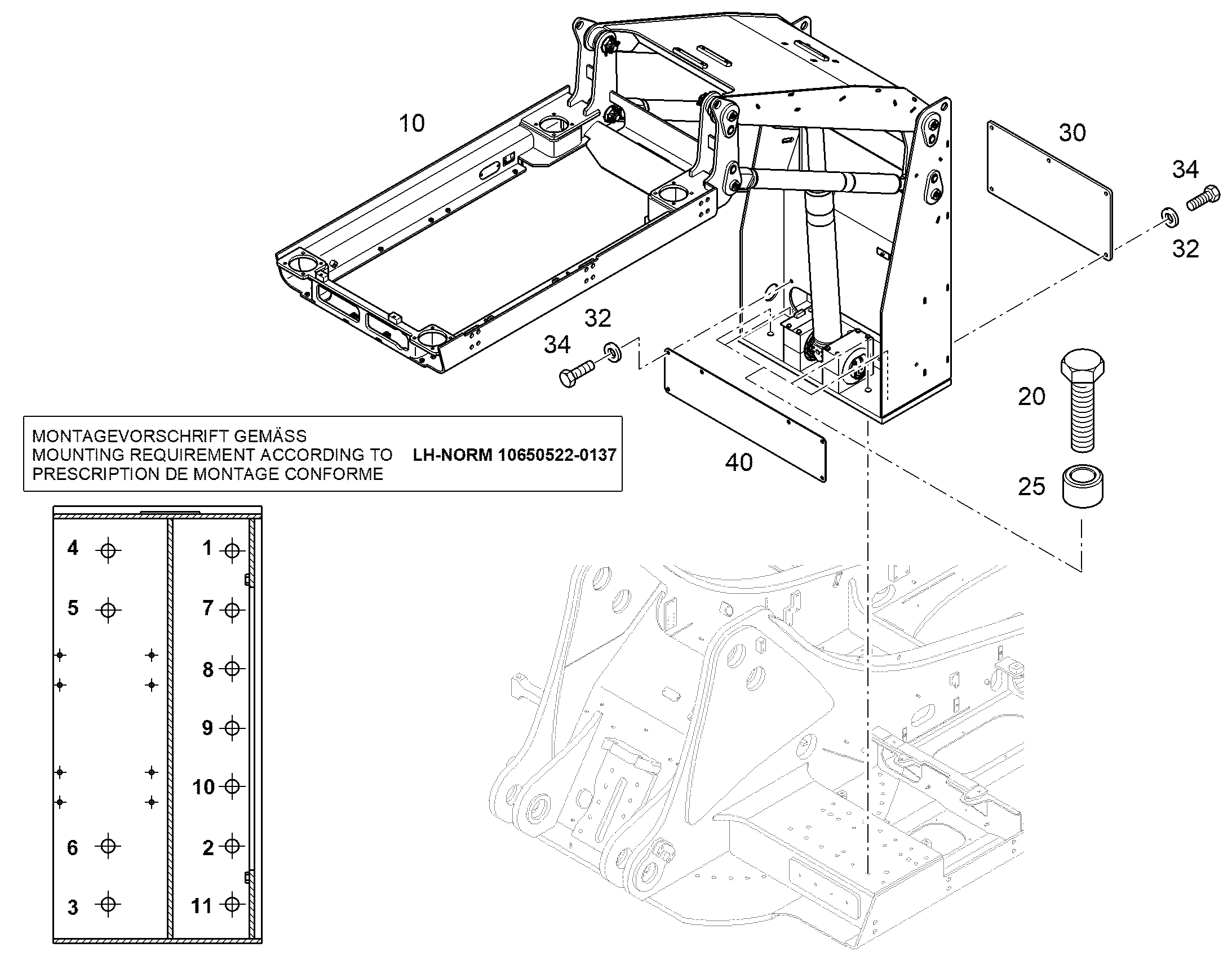 МЕХАНИЗМ ПОДЪЕМА КАБИНЫ 12930642 LIEBHERR