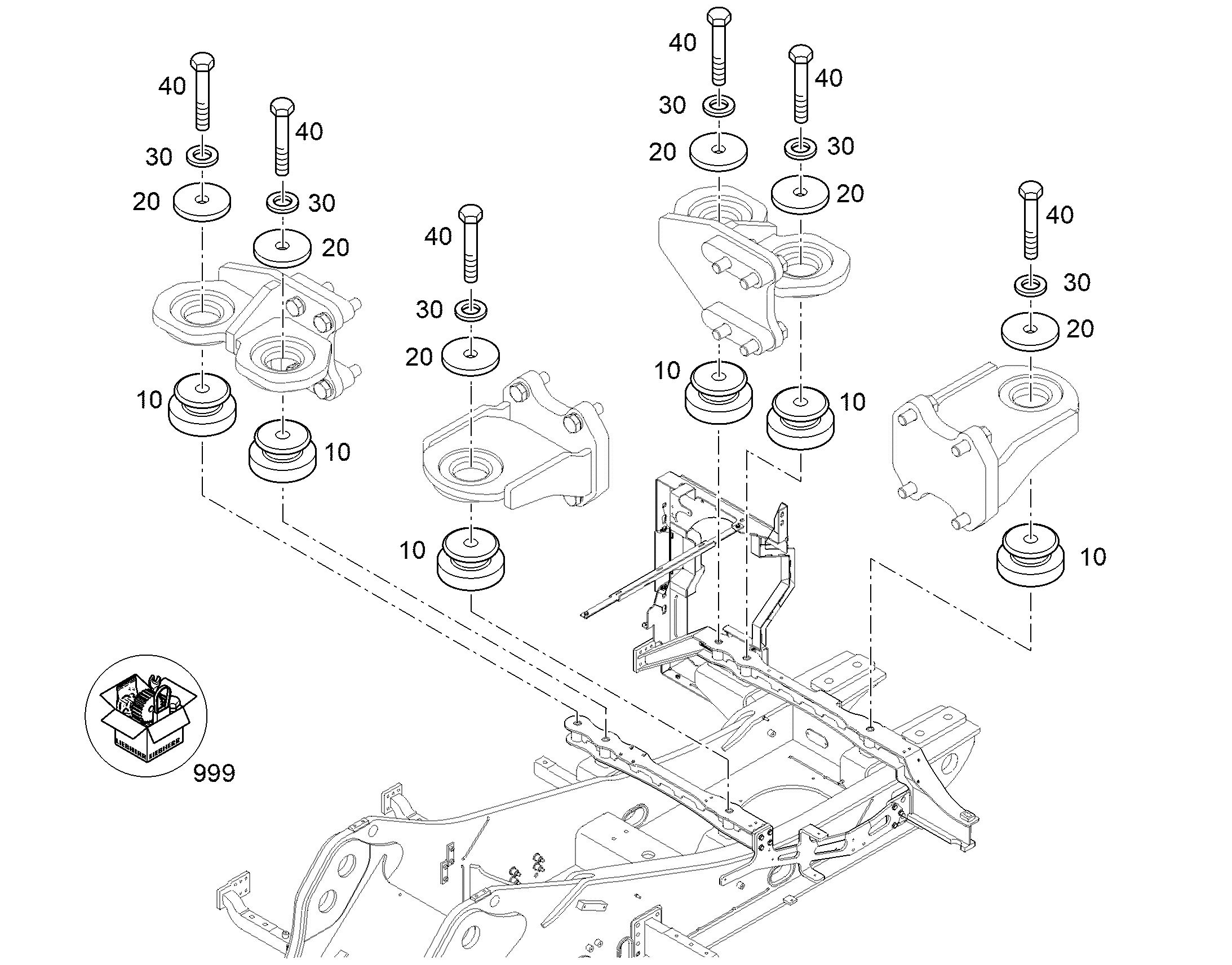 RUBBER BUFFER KIT 12965982 LIEBHERR