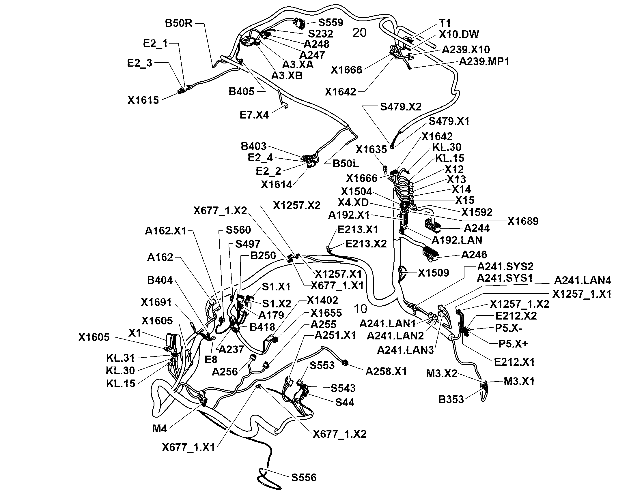КОМПЛЕКТ КАБЕЛЕЙ КАБИНЫ W101 13522506 LIEBHERR