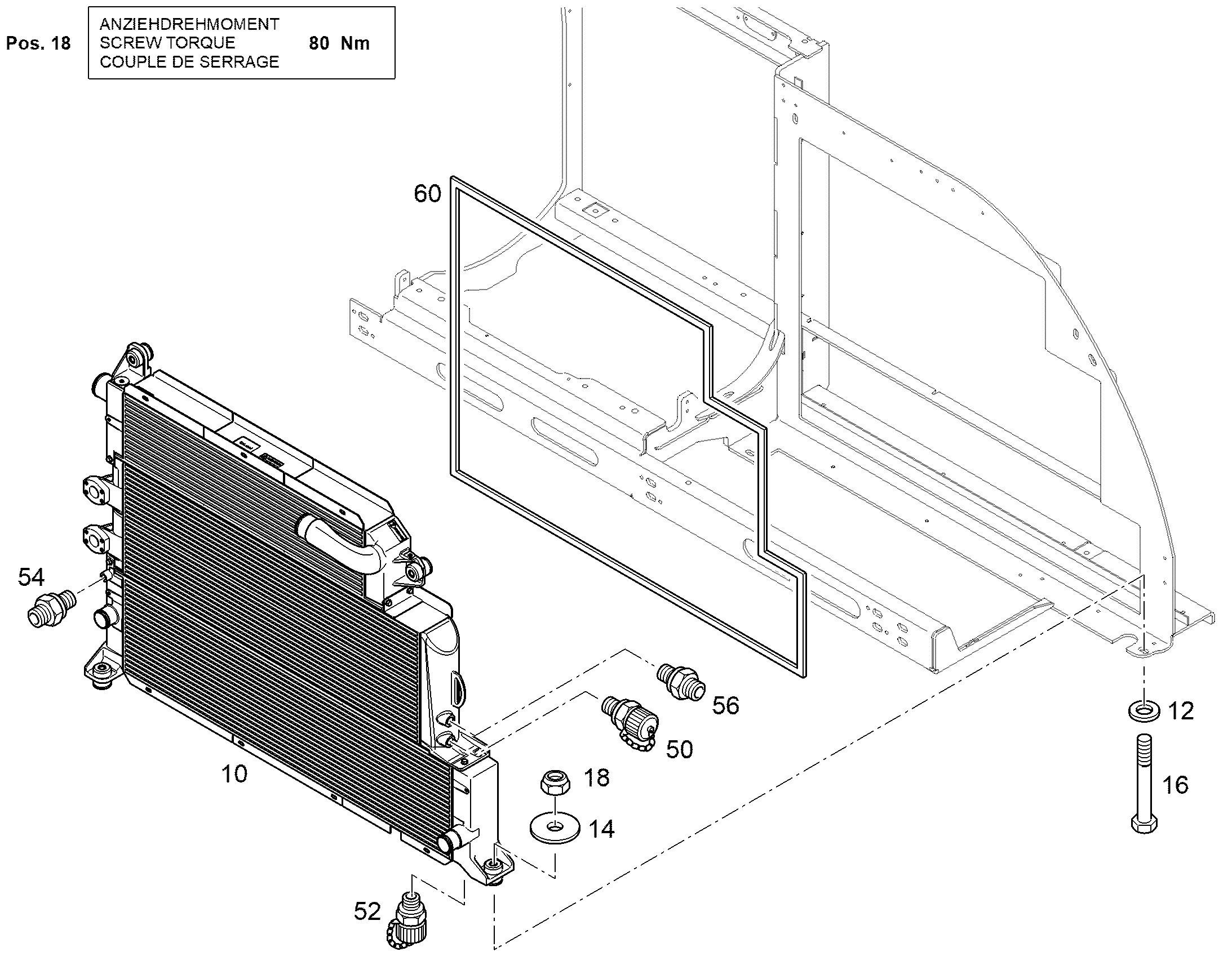 ОХЛАДИТЕЛЬ ПОРШНЯ 12246012 LIEBHERR