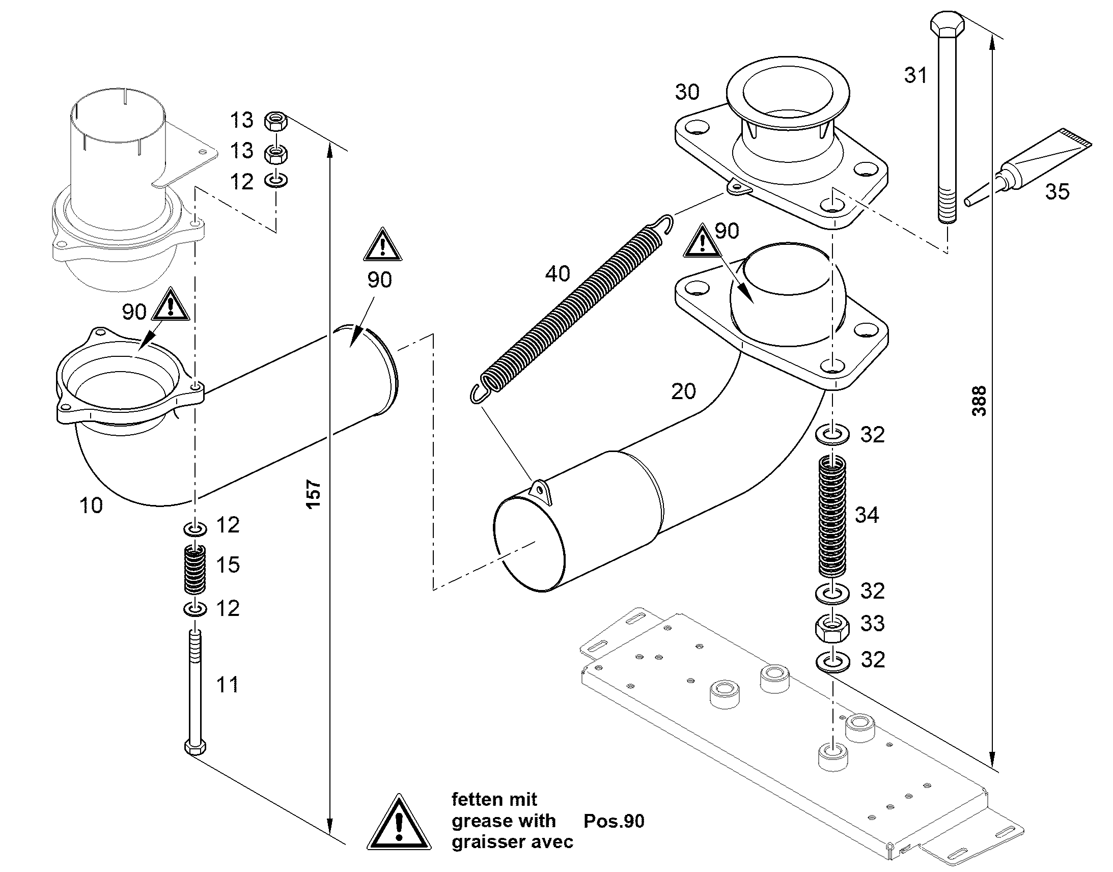Прижимная пружина 3,2X40X405 12263469 LIEBHERR