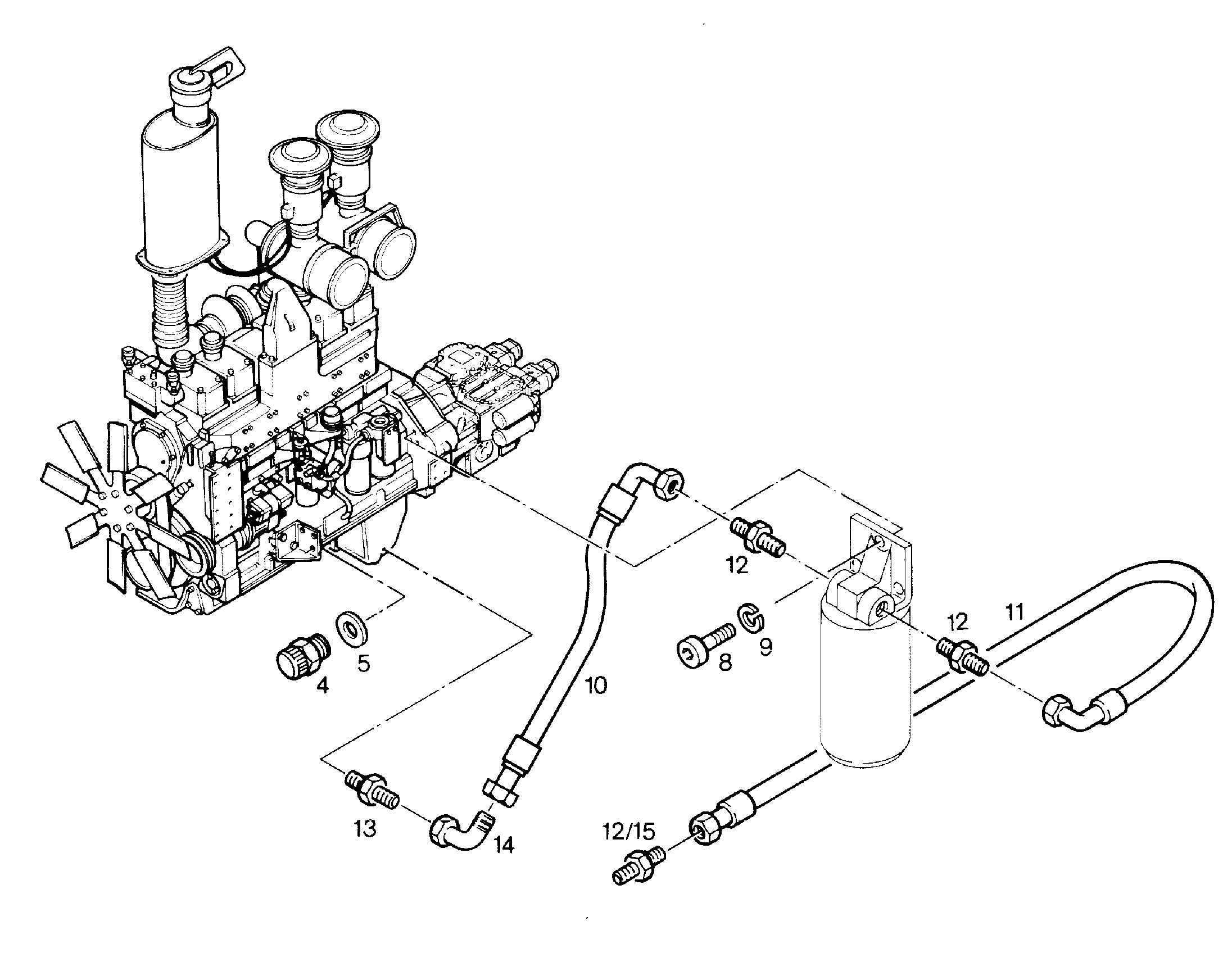 ШЛАНГ 10X1200 7402592 LIEBHERR