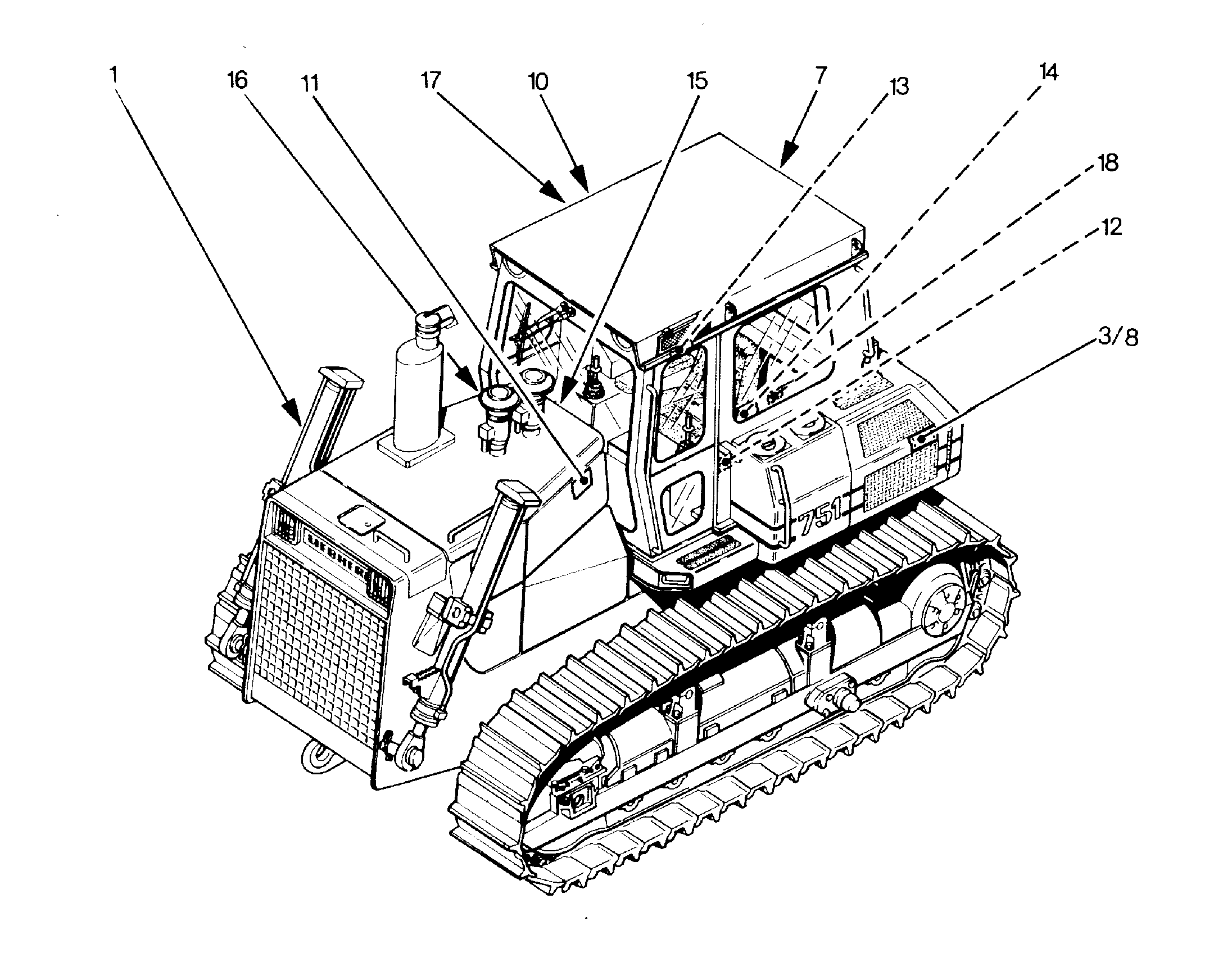 КРЕПЛЕНИЕ ЩИТКА ROPS 9796269 LIEBHERR