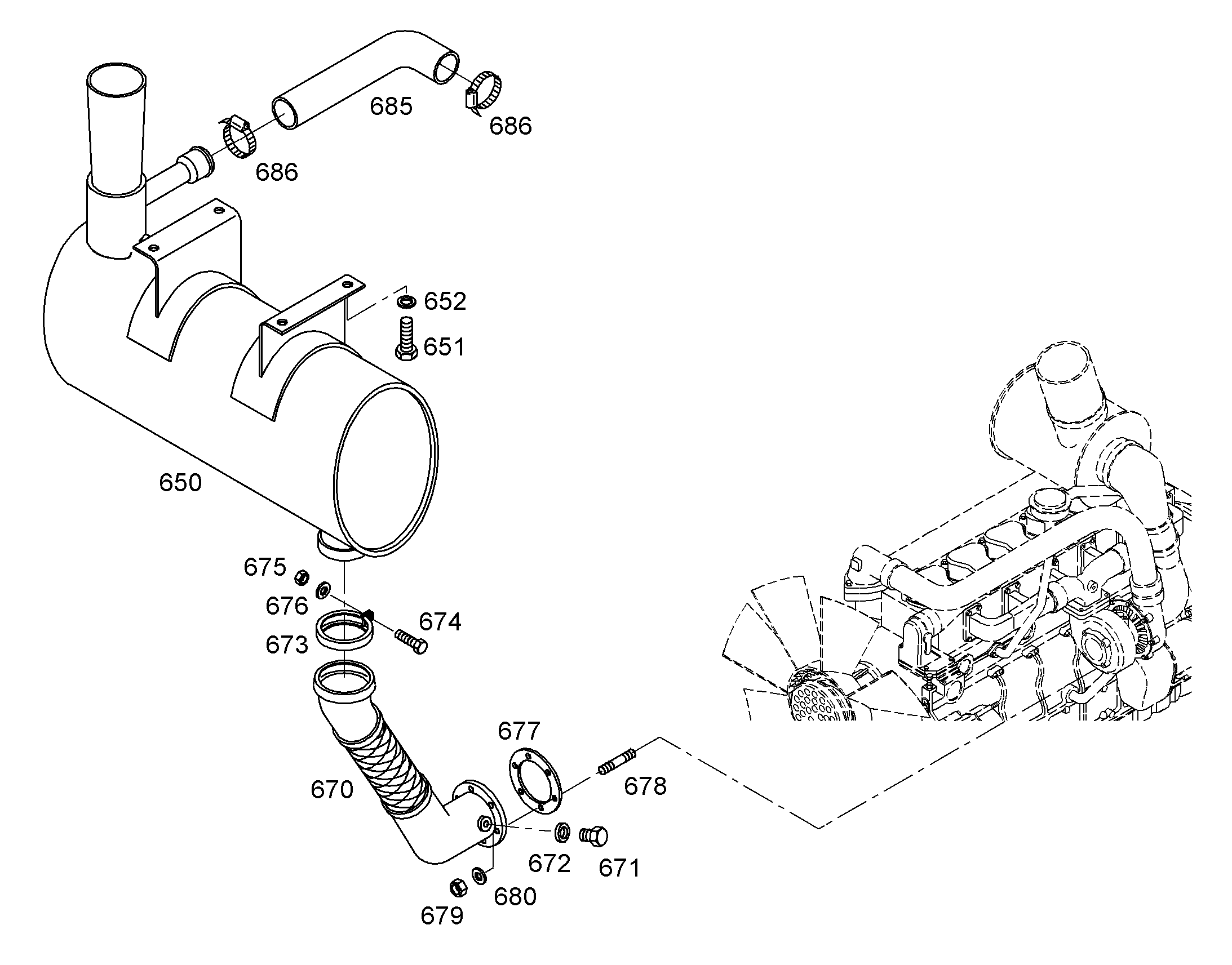 ШЛАНГ ОТХОДЯЩИХ ГАЗОВ 9793490 LIEBHERR