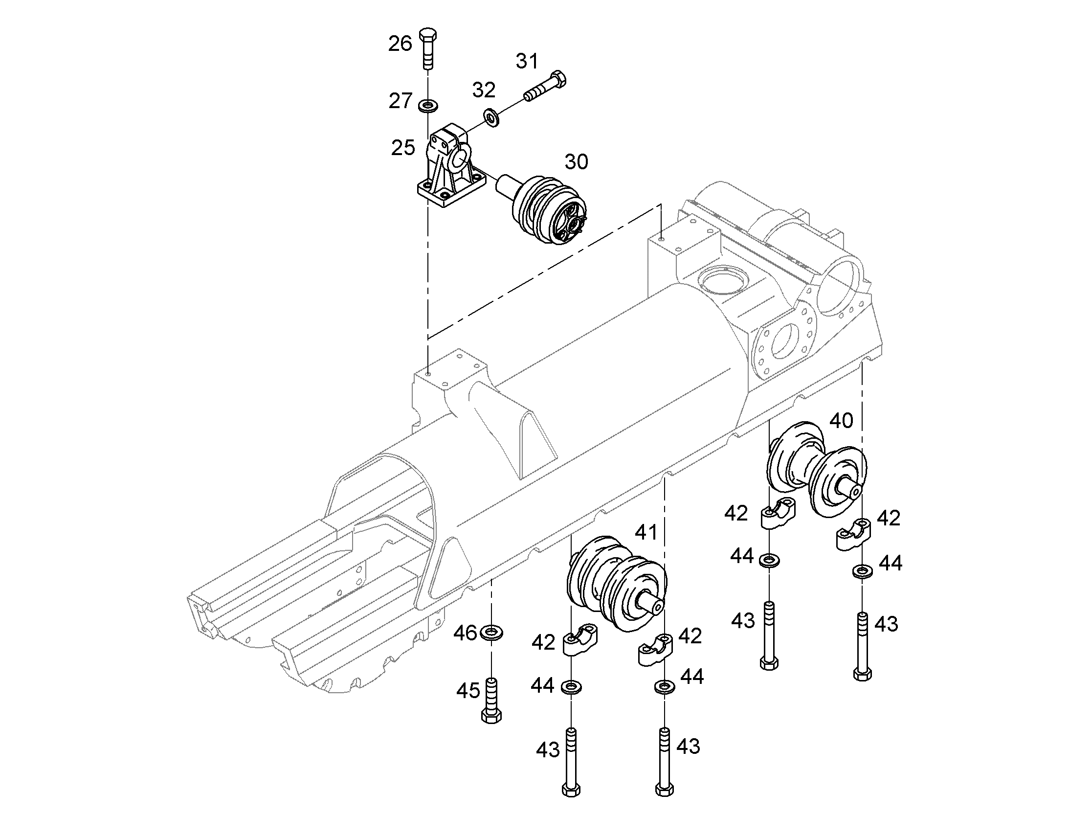 КАТОК ОПОРНЫЙ ДВУХРЕБОРДНЫЙ D8N 10036894 LIEBHERR
