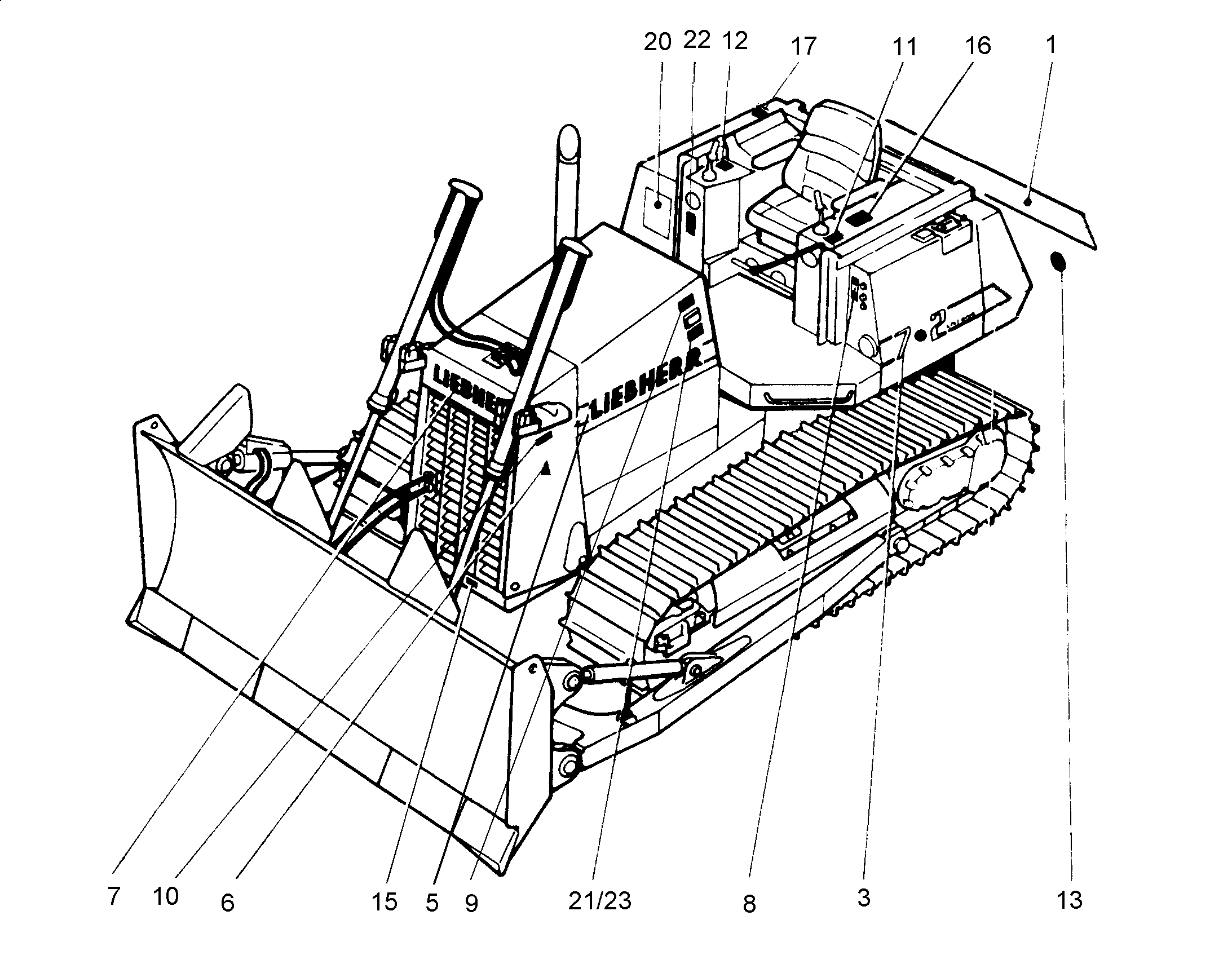ТАБЛИЧКА БОКОВЫЕ ДВЕРИ LIEBHERR 1850mmX125mm 9815035 LIEBHERR