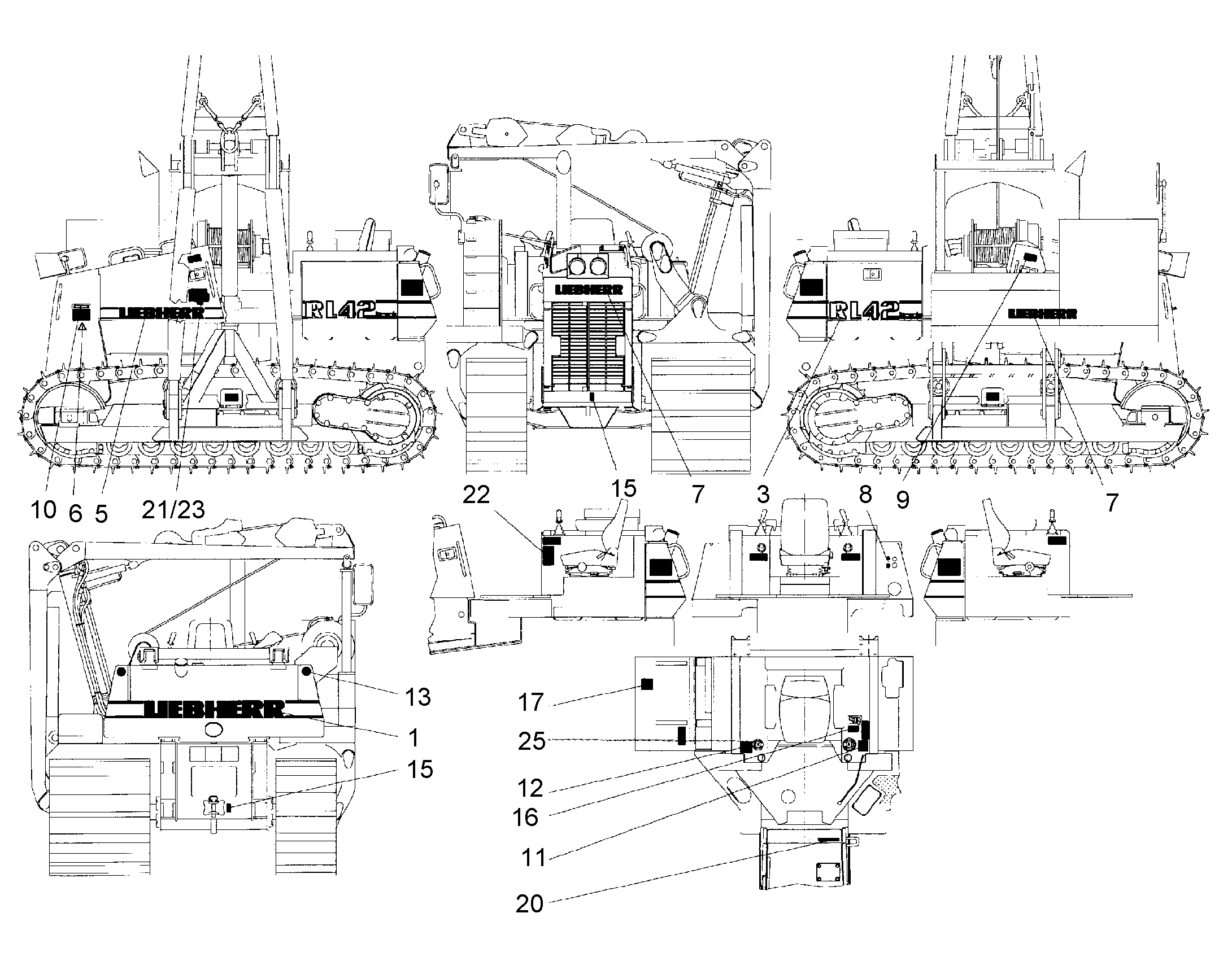 СХЕМА СМАЗКИ BILD RL 42B 9812340 LIEBHERR