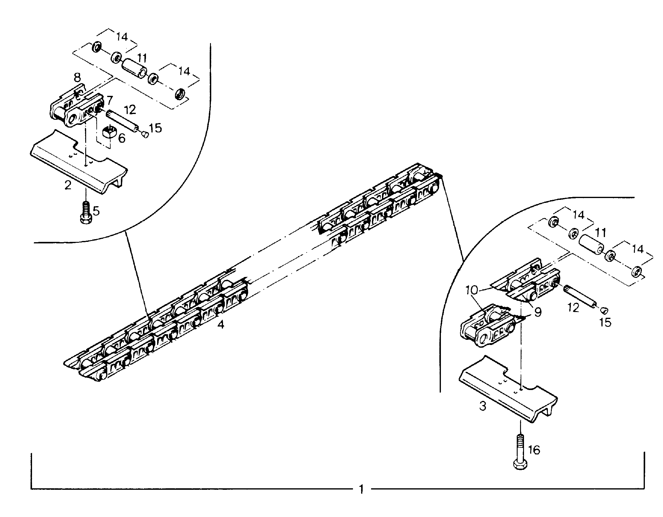 БАШМАК КОНЦ. ТРАКА С 1 ШПОРОЙ 838mm 5800601 LIEBHERR