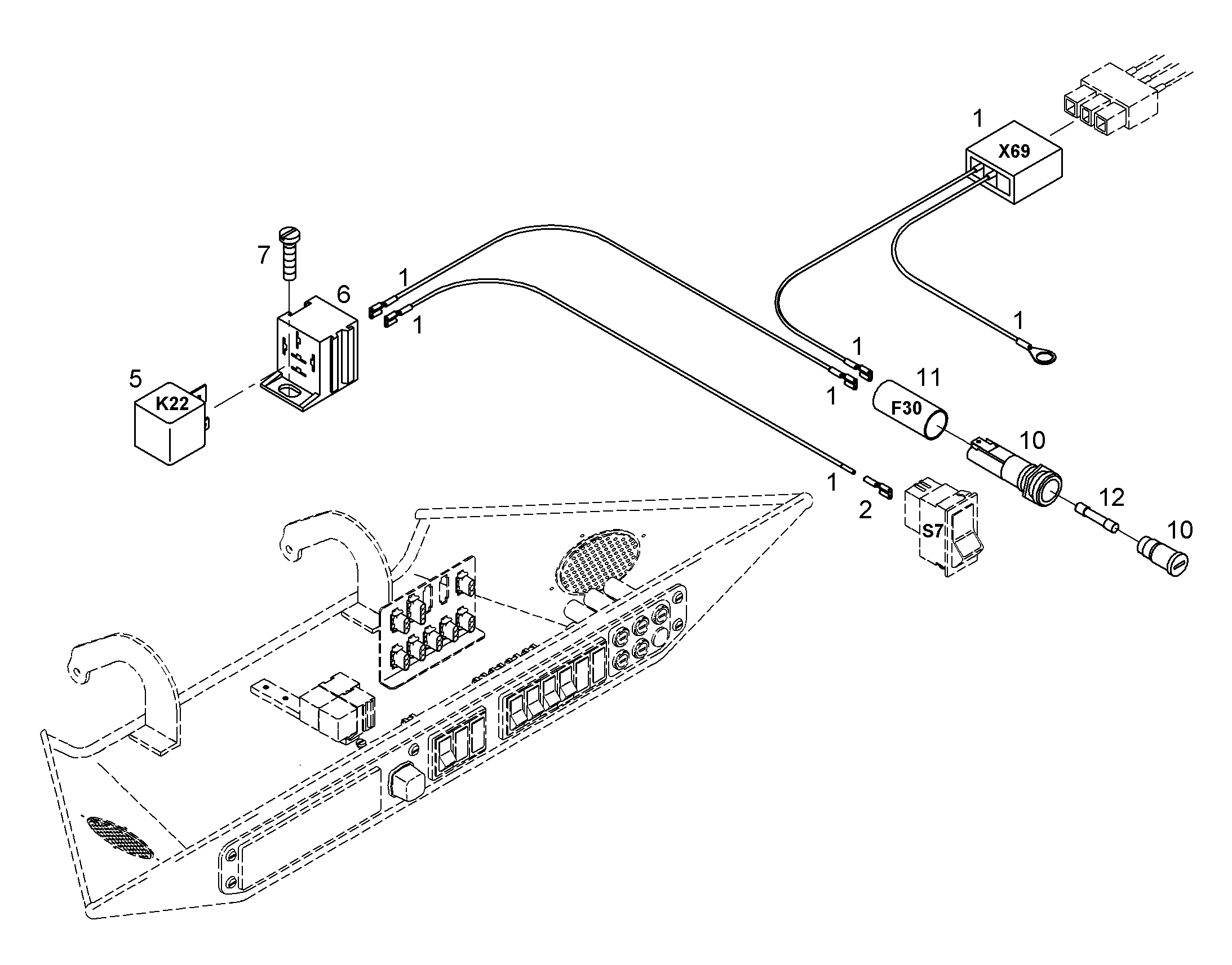 КАБ. КОМПЛ. ПУЛЬТА ОПЕРАТОРА 9743704 LIEBHERR
