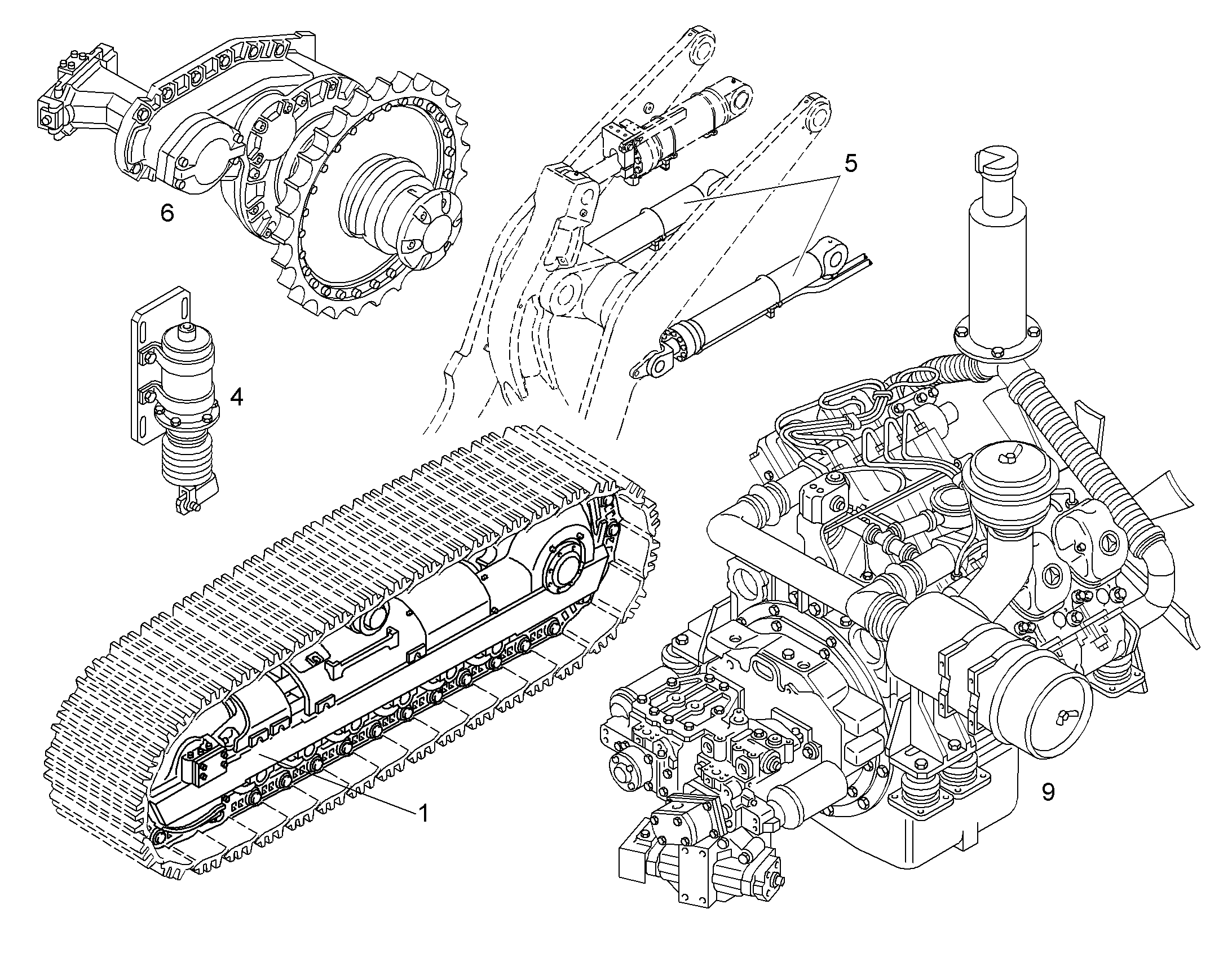 РАСПОЛОЖЕНИЕ ДВИГАТЕЛЯ 9082406 LIEBHERR