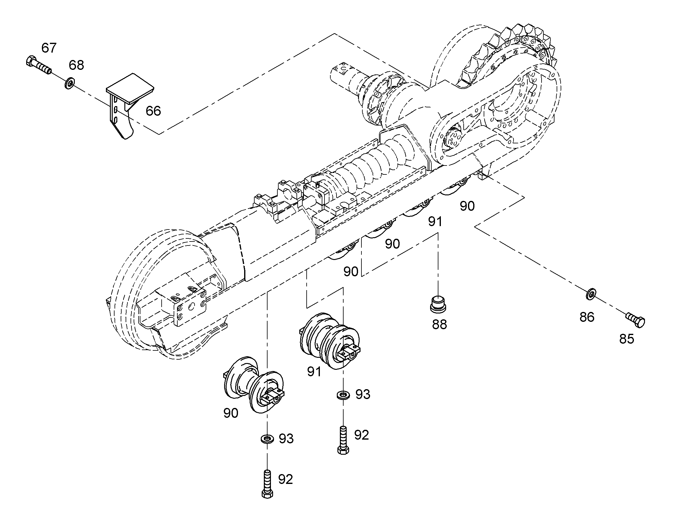 КАТОК ОПОРНЫЙ ОДНОРЕБОРДНЫЙ D5 5802295 LIEBHERR