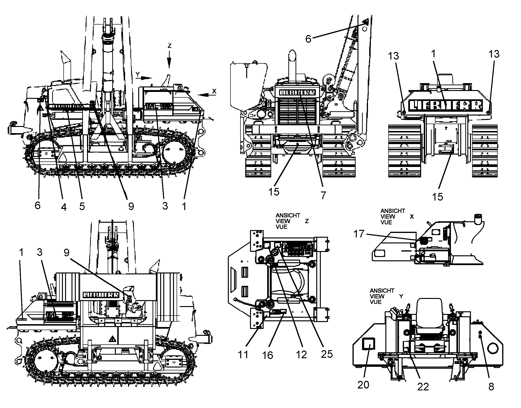 СХЕМА СМАЗКИ 9812448 LIEBHERR