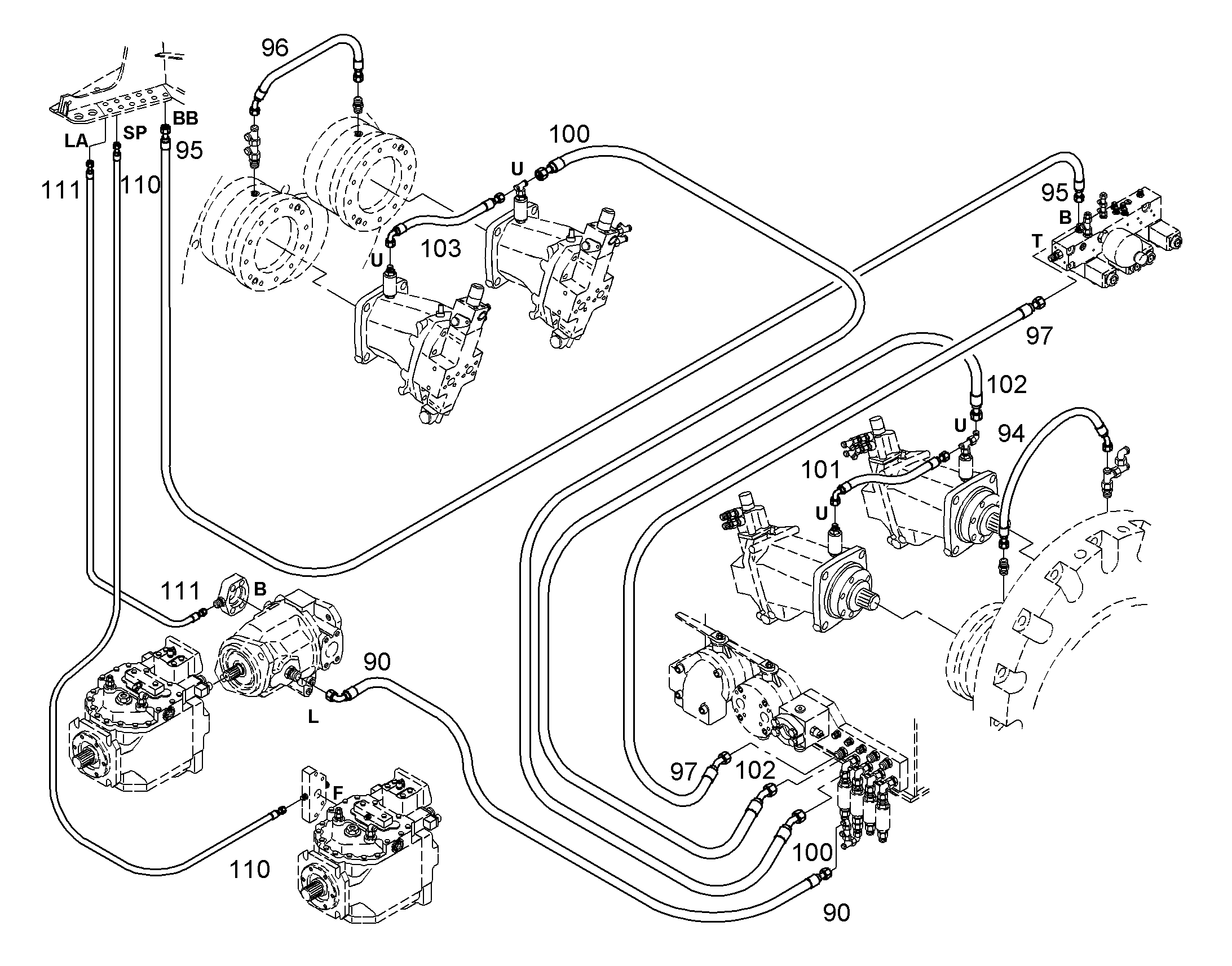 ШЛАНГ СИСТЕМЫ ИЗМЕРЕНИЯ DN2X2000 10023082 LIEBHERR