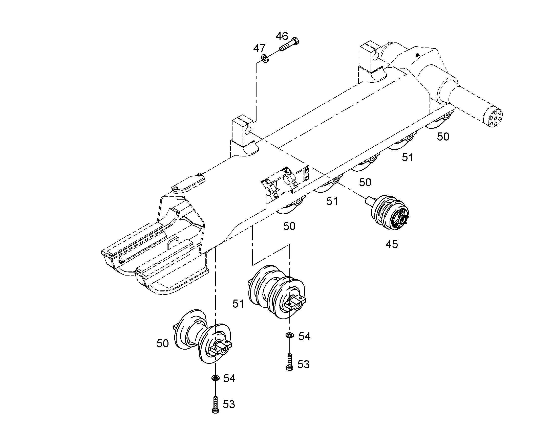 КАТОК ОПОРНЫЙ ДВУХРЕБОРДНЫЙ D6H 10450865 LIEBHERR