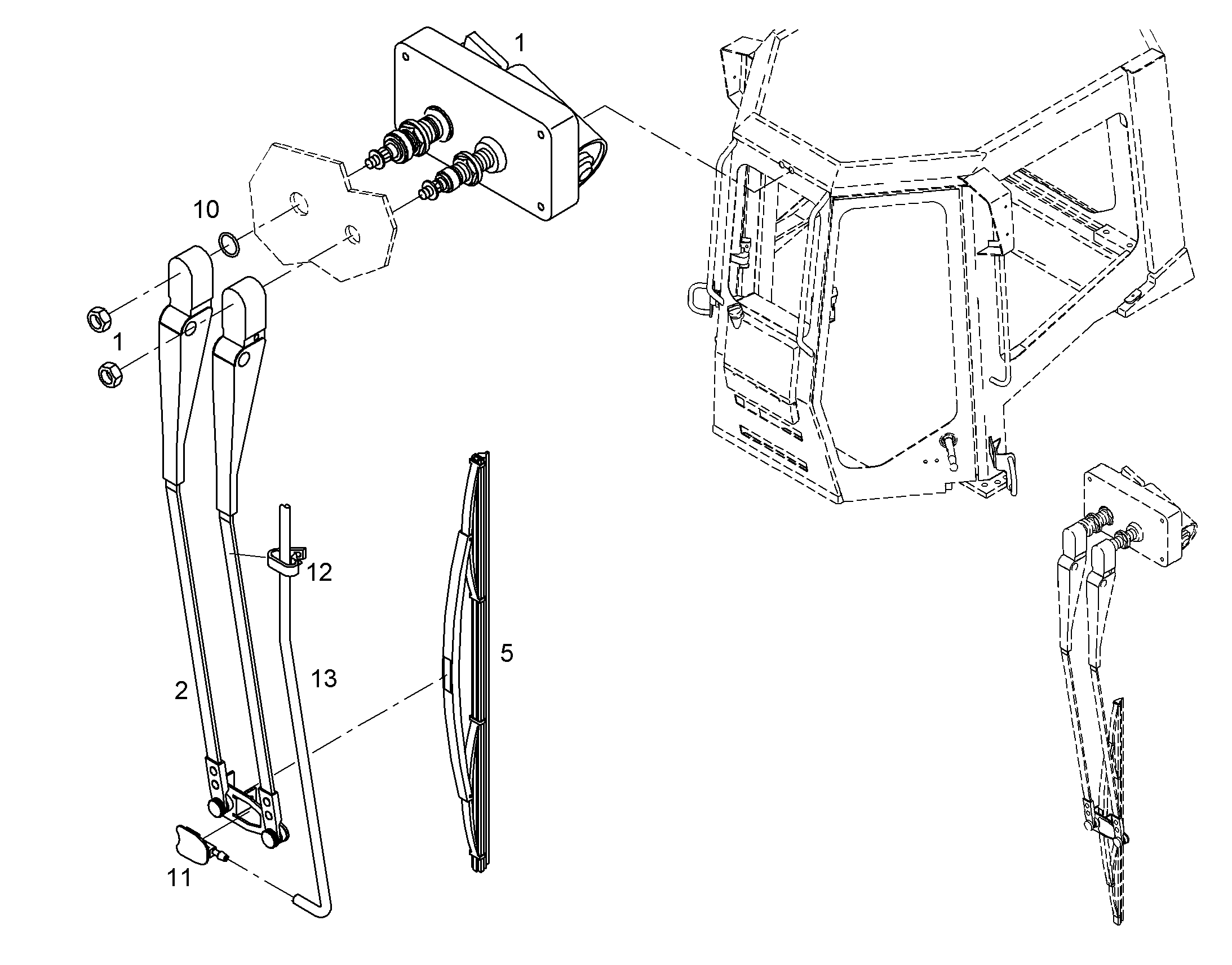 РЫЧАГ СТЕКЛООЧИСТИТЕЛЯ L=500mm 10015804 LIEBHERR