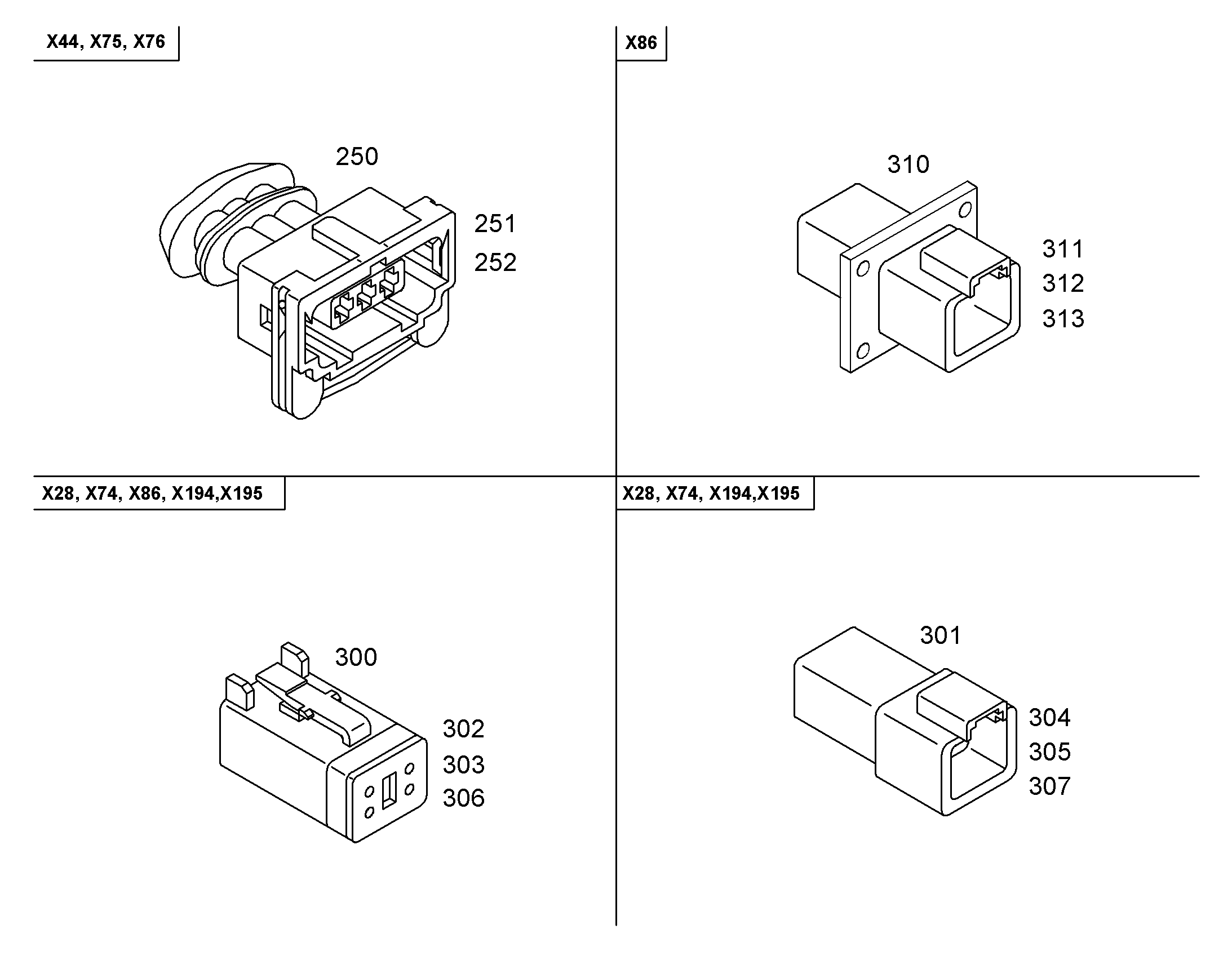 КОННЕКТОР DT04-4P 4-POL 10024853 LIEBHERR