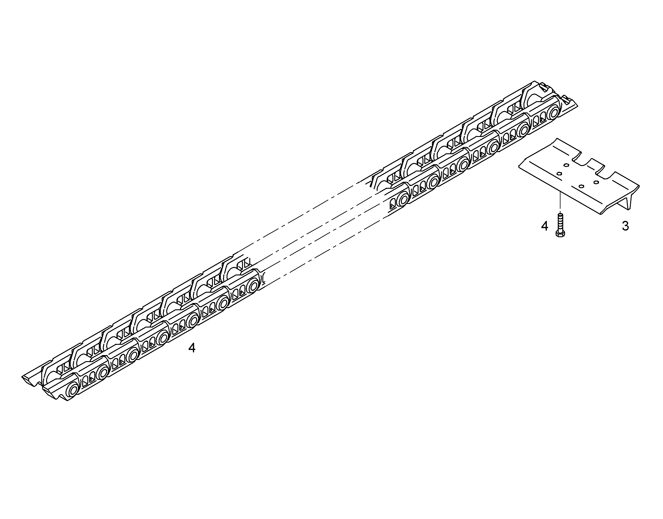 БАШМАК КОНЦ. ТРАКА С 1 ШПОРОЙ 610mm 10036786 LIEBHERR