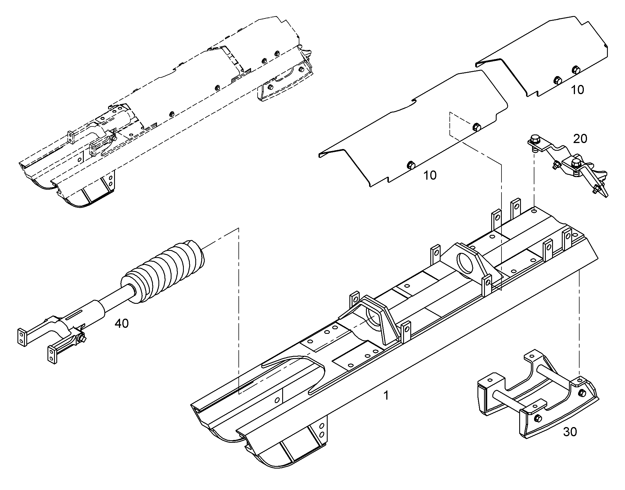 ЛЕВАЯ РАМА ОПОРНЫХ КАТКОВ 10102085 LIEBHERR