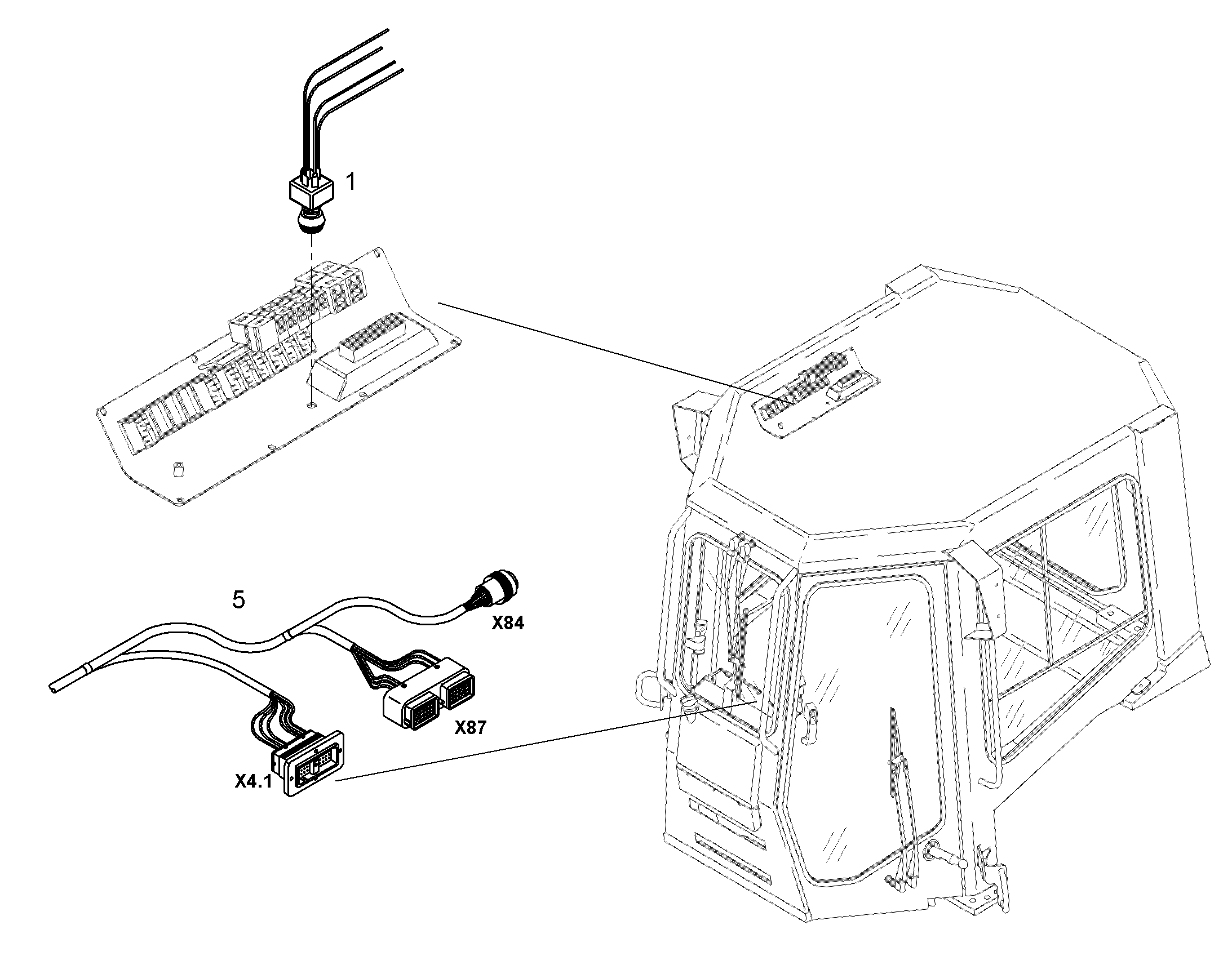 ЖГУТ КАБЕЛЕЙ КАБИНЫ W-KAB 9414987 LIEBHERR