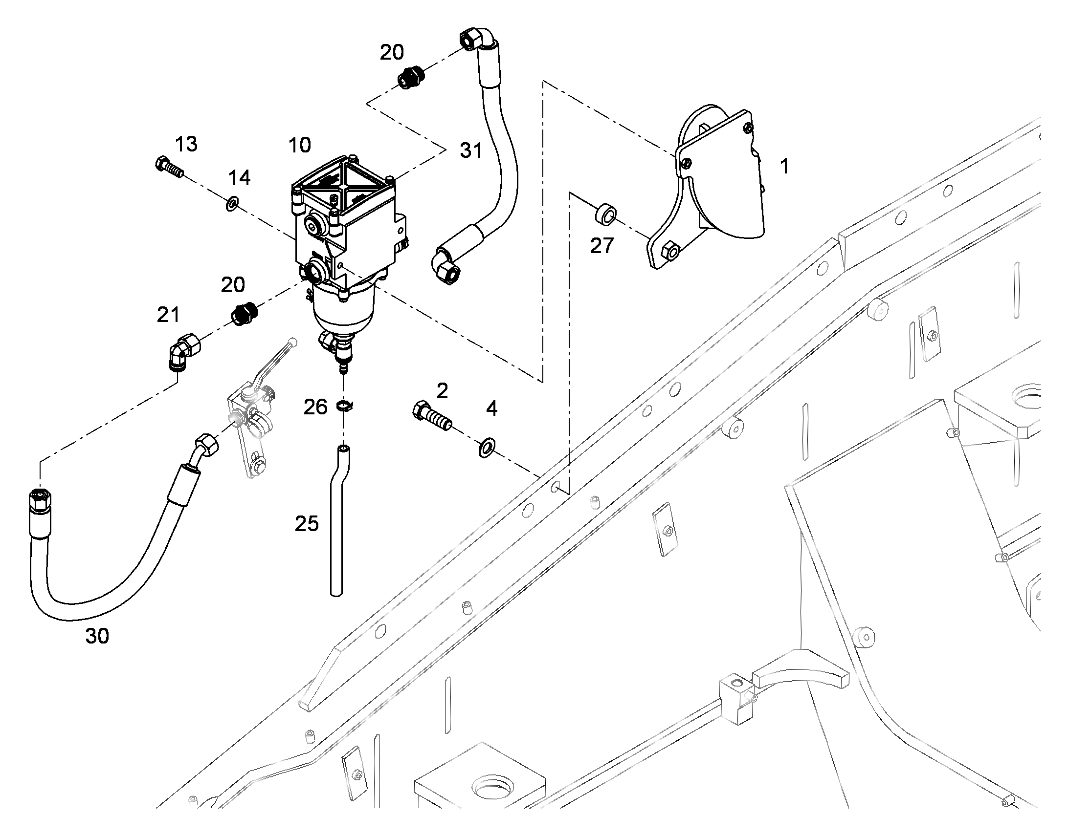 ШЛАНГ ТОПЛИВНЫЙ 12X650 10334322 LIEBHERR