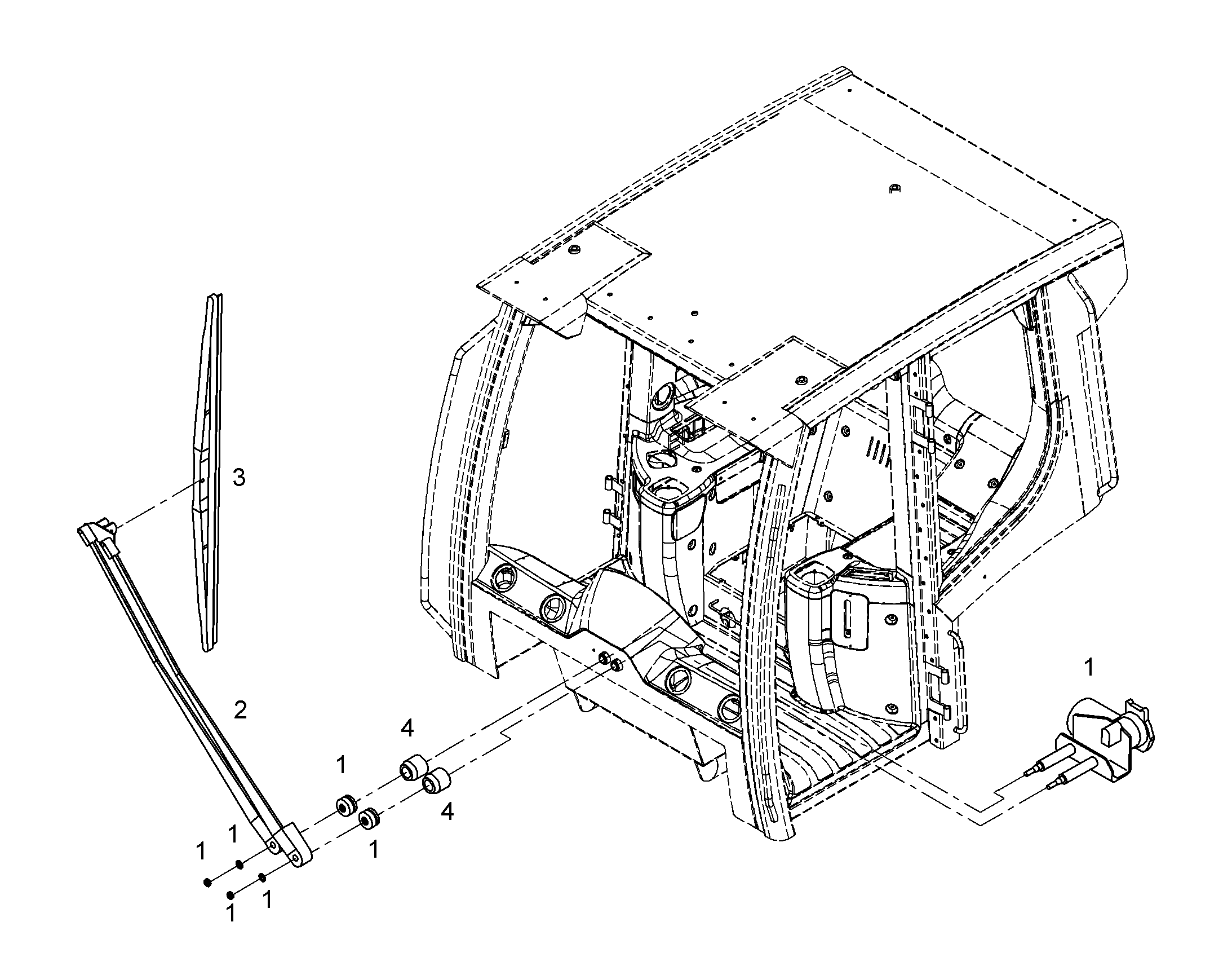 РЫЧАГ СТЕКЛООЧИСТИТЕЛЯ L=700mm 10331733 LIEBHERR