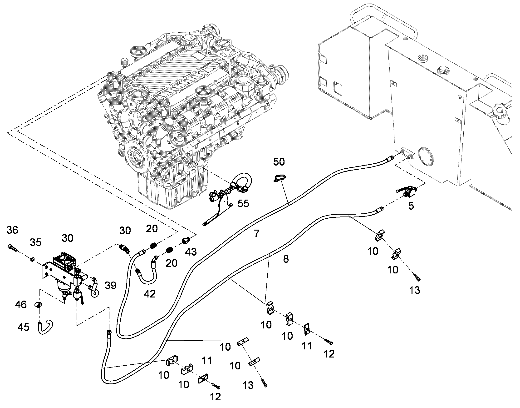 ШЛАНГ ТОПЛИВНЫЙ 12X4000 10429145 LIEBHERR