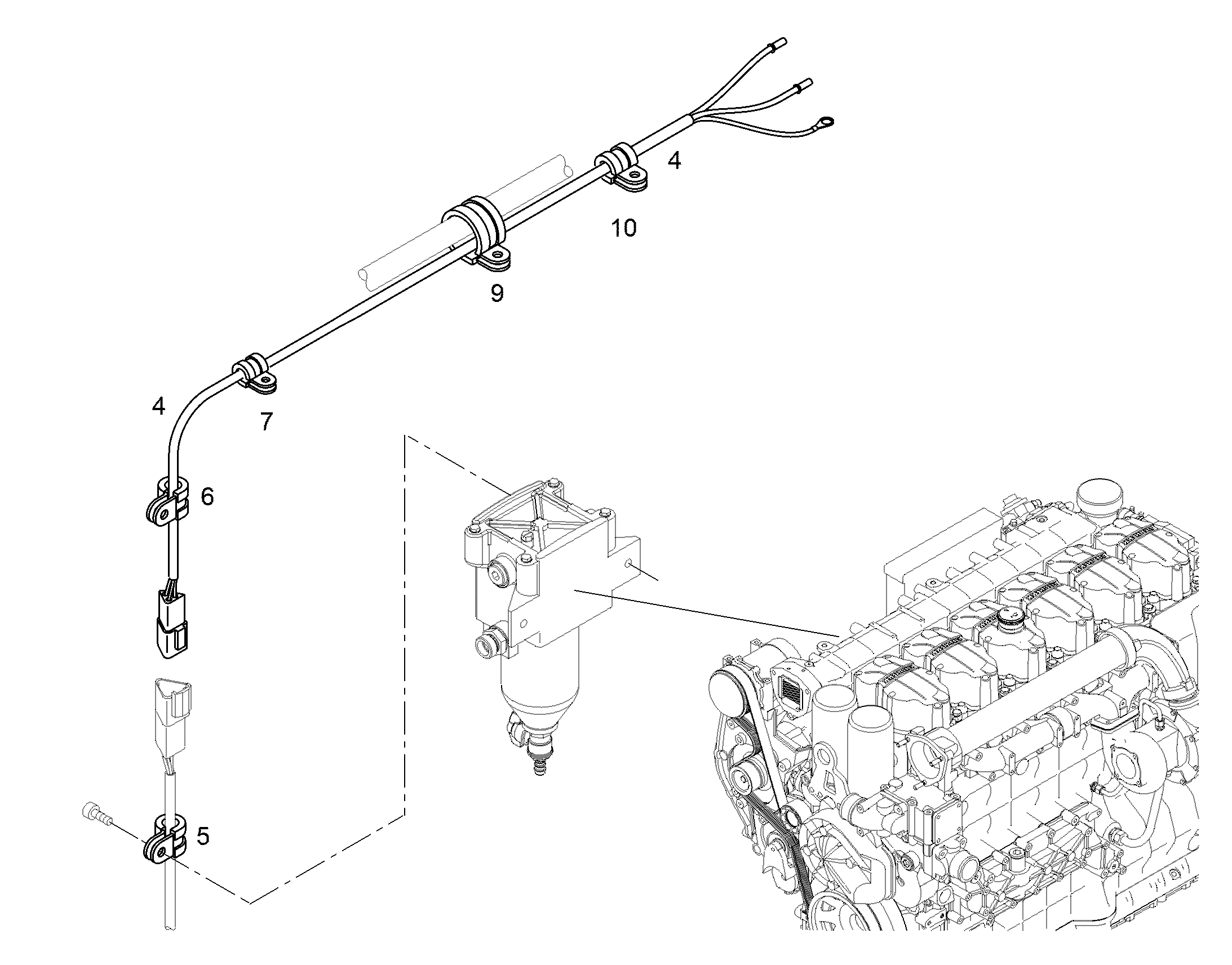 КОМПЛЕКТ КАБЕЛЕЙ W-KVFG 10303736 LIEBHERR