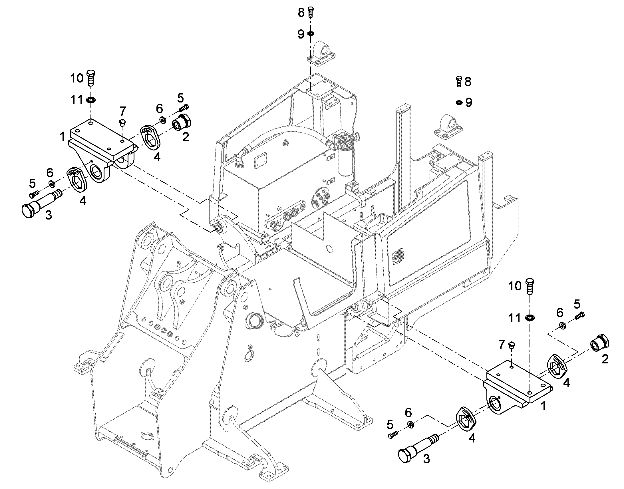 ОПОРЫ КАБИНЫ 10303554 LIEBHERR