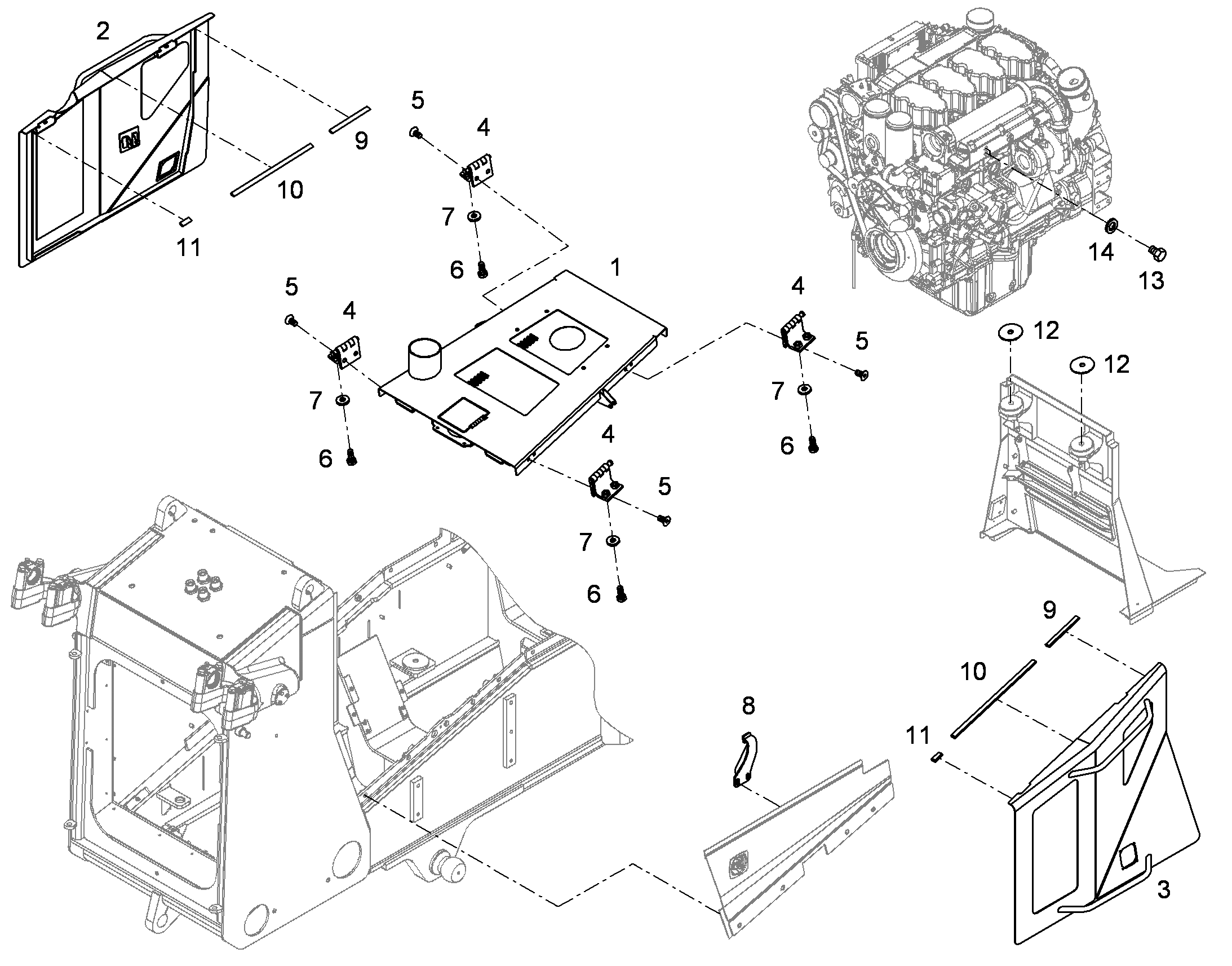 КАПОТ ДВИГАТЕЛЯ, КОМПЛЕКТ 10309652 LIEBHERR