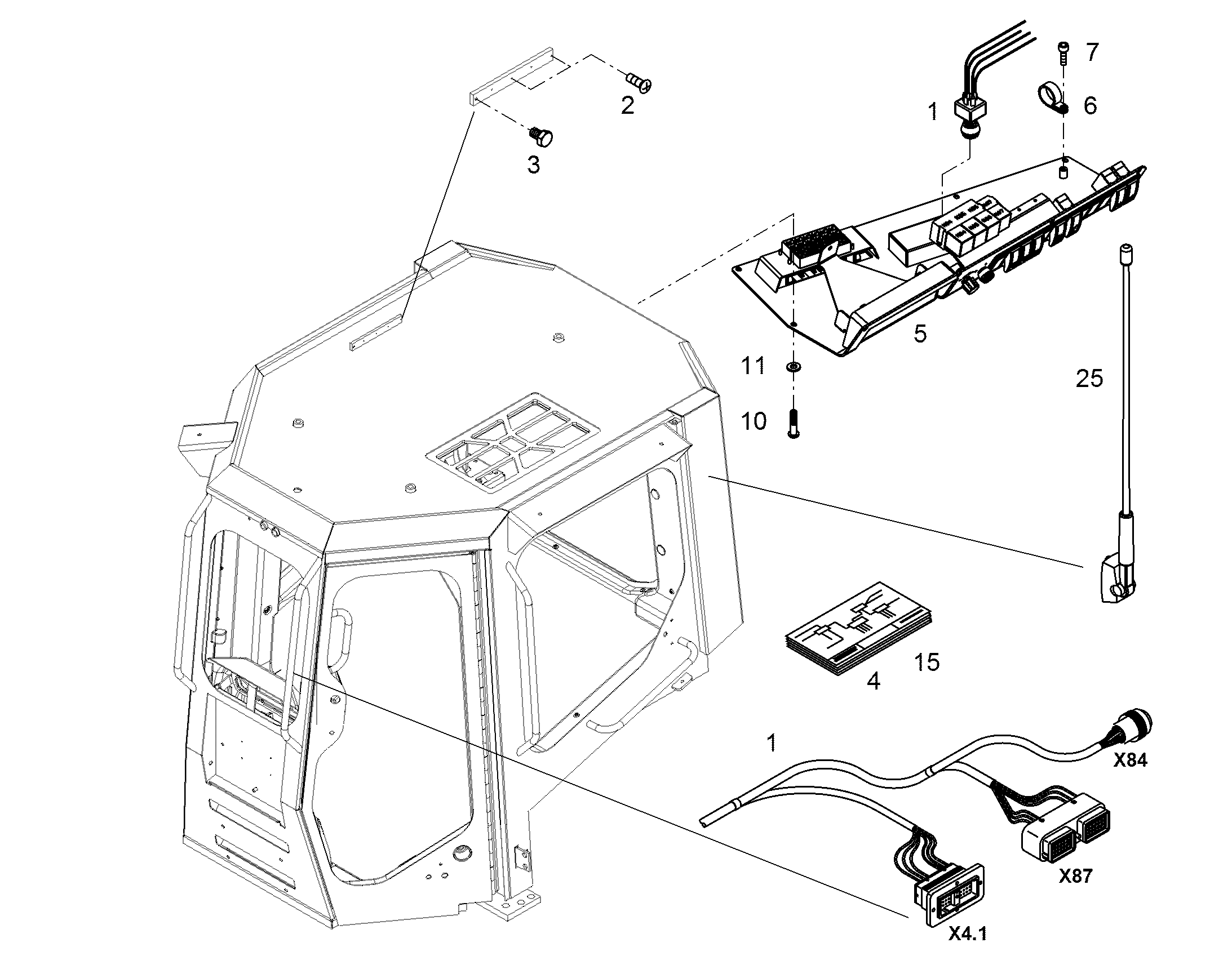 ЖГУТ КАБЕЛЕЙ КАБИНЫ W-KAB 10308525 LIEBHERR