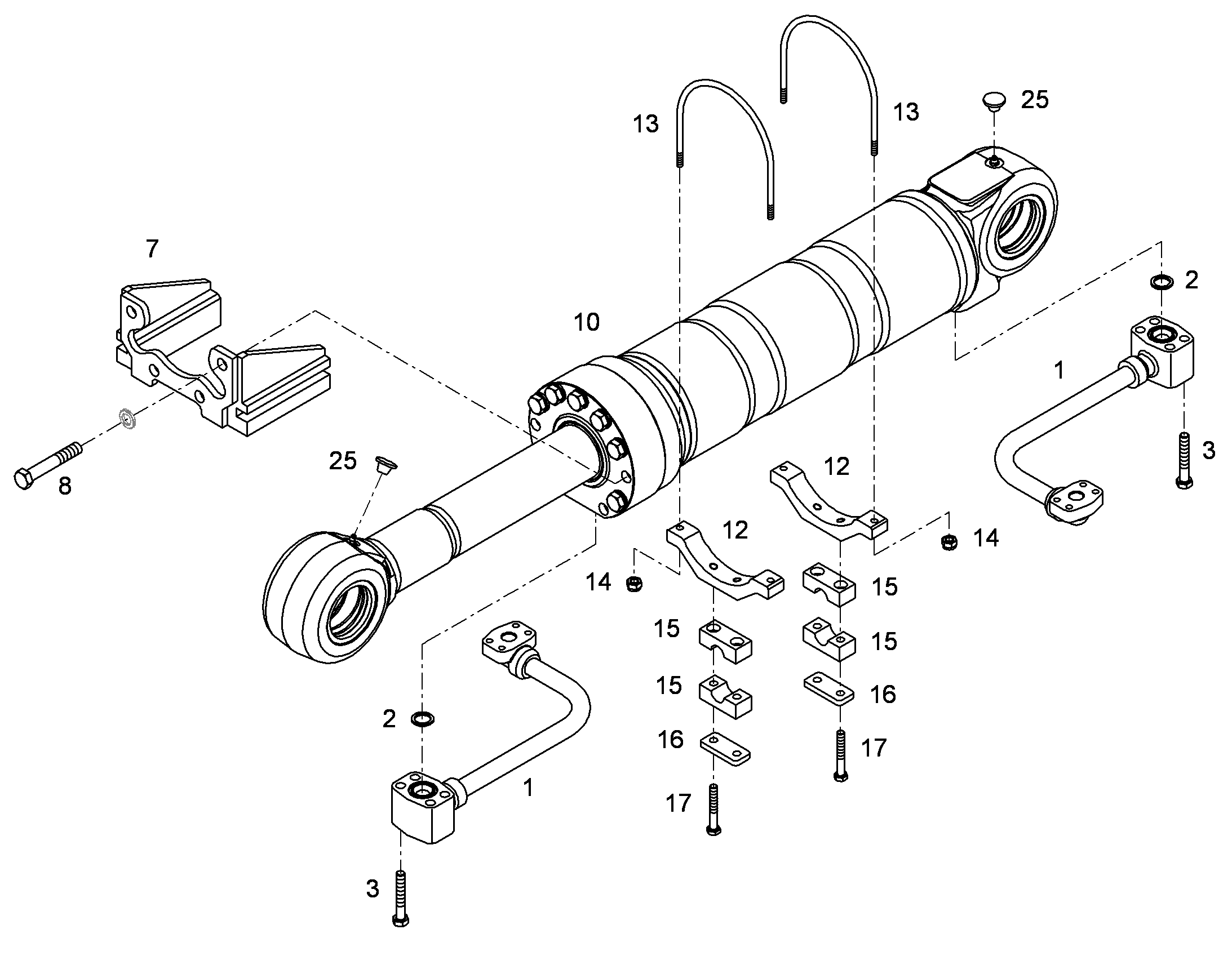 КЛЕММА ПОЛОВИННАЯ DIN 3015-2 S 2 R 25 AL 11005273 LIEBHERR