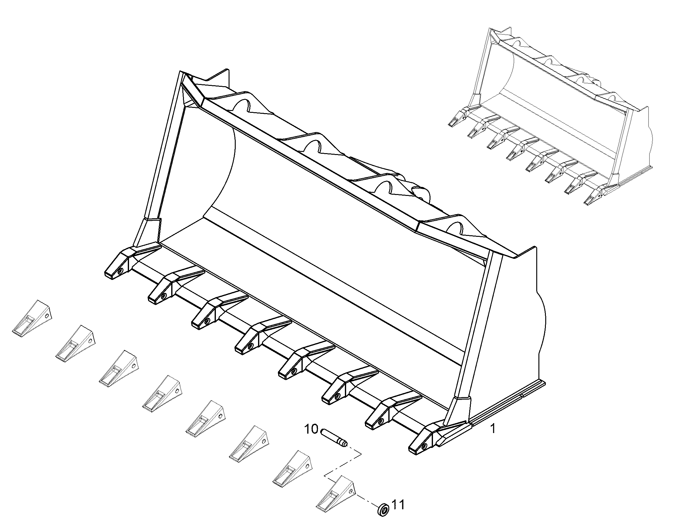 КОВШ ГРУЗОВОЙ 2750mm 2,3m³ 10318486 LIEBHERR