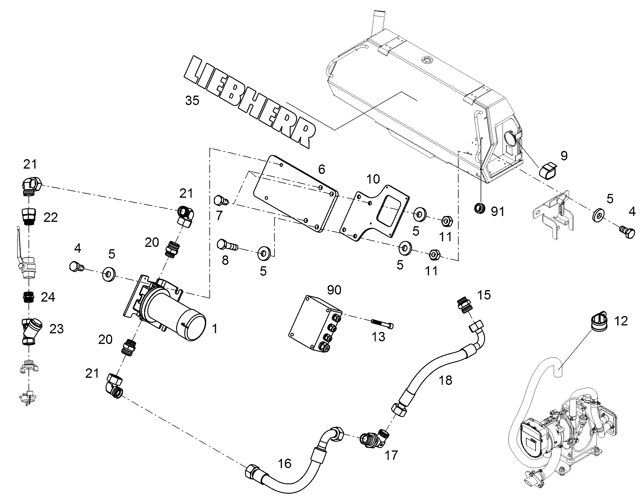 ШЛАНГ 20X370 10290937 LIEBHERR