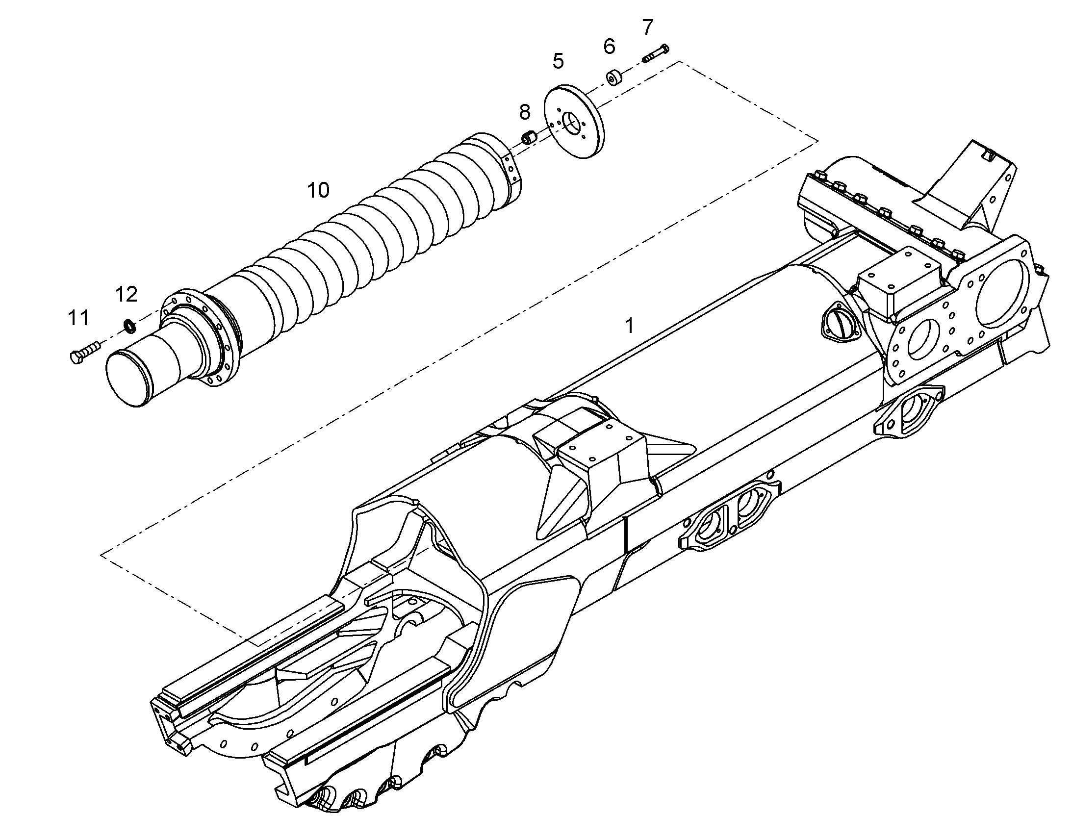 РАМА ГУС.ТЕЛЕЖКИ, ЛЕВ.В СБОРЕ 10319144 LIEBHERR