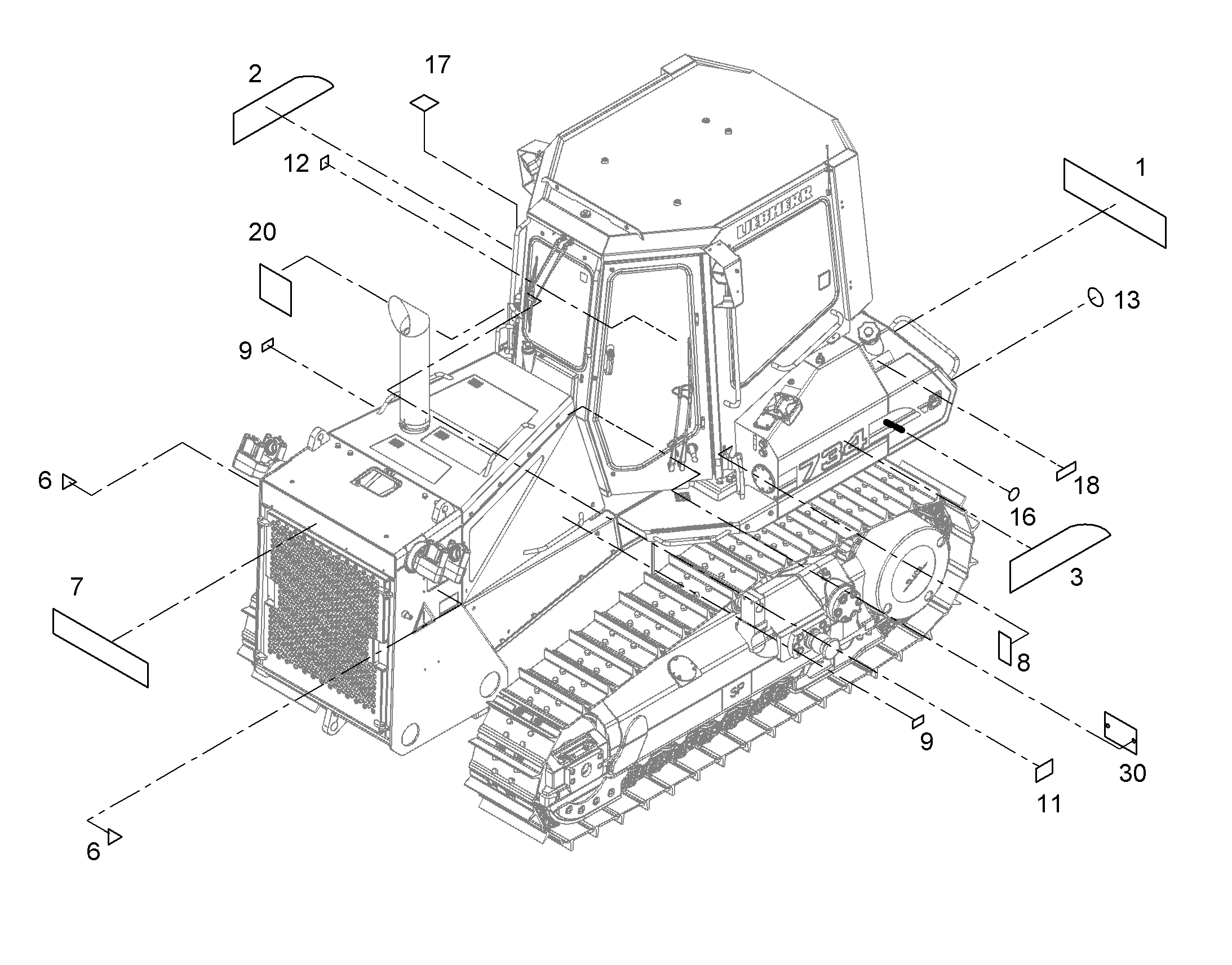 СХЕМА СМАЗКИ SCHMIERPLAN BILD 210mmX148mm 10322647 LIEBHERR