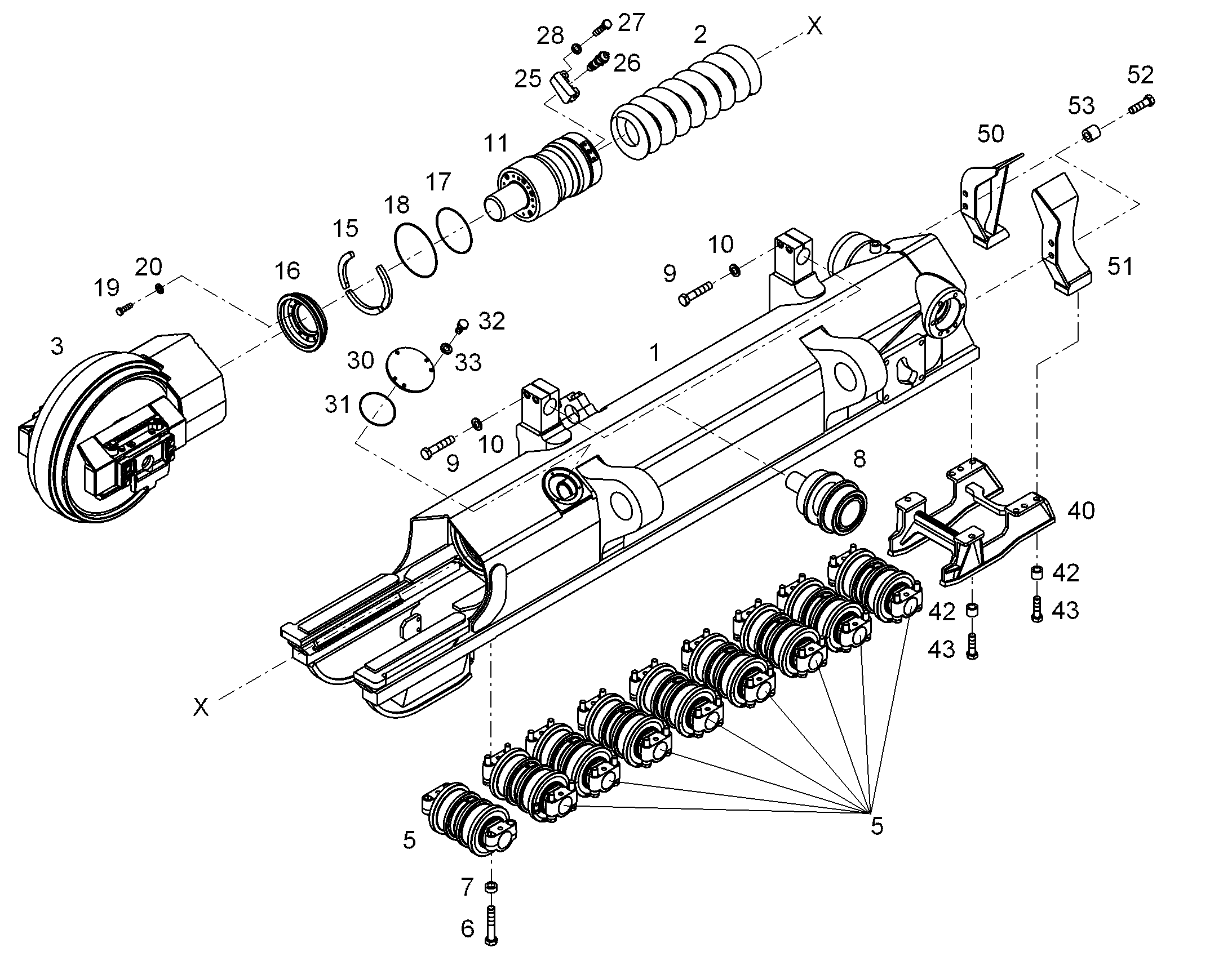 КАТОК ОПОРНЫЙ ДВУХРЕБОРДНЫЙ D7H 11088538 LIEBHERR