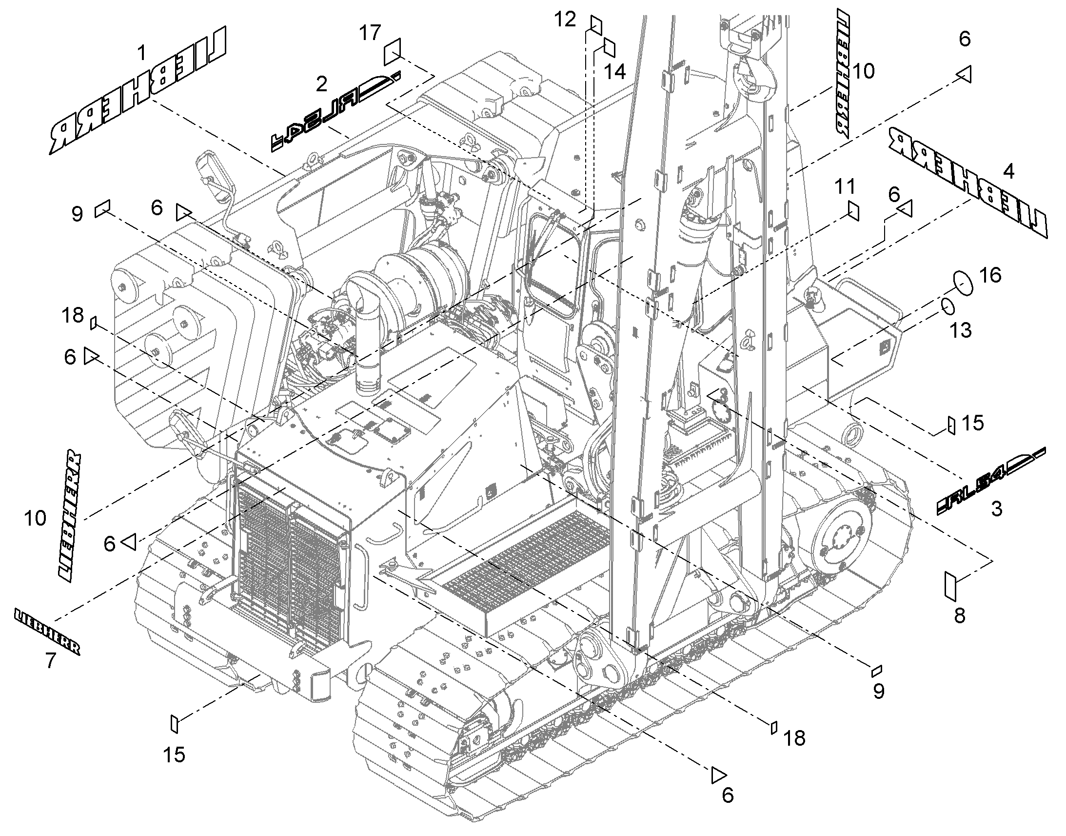 ТАБЛИЧКА RL54 1380mmX140mm 10323189 LIEBHERR