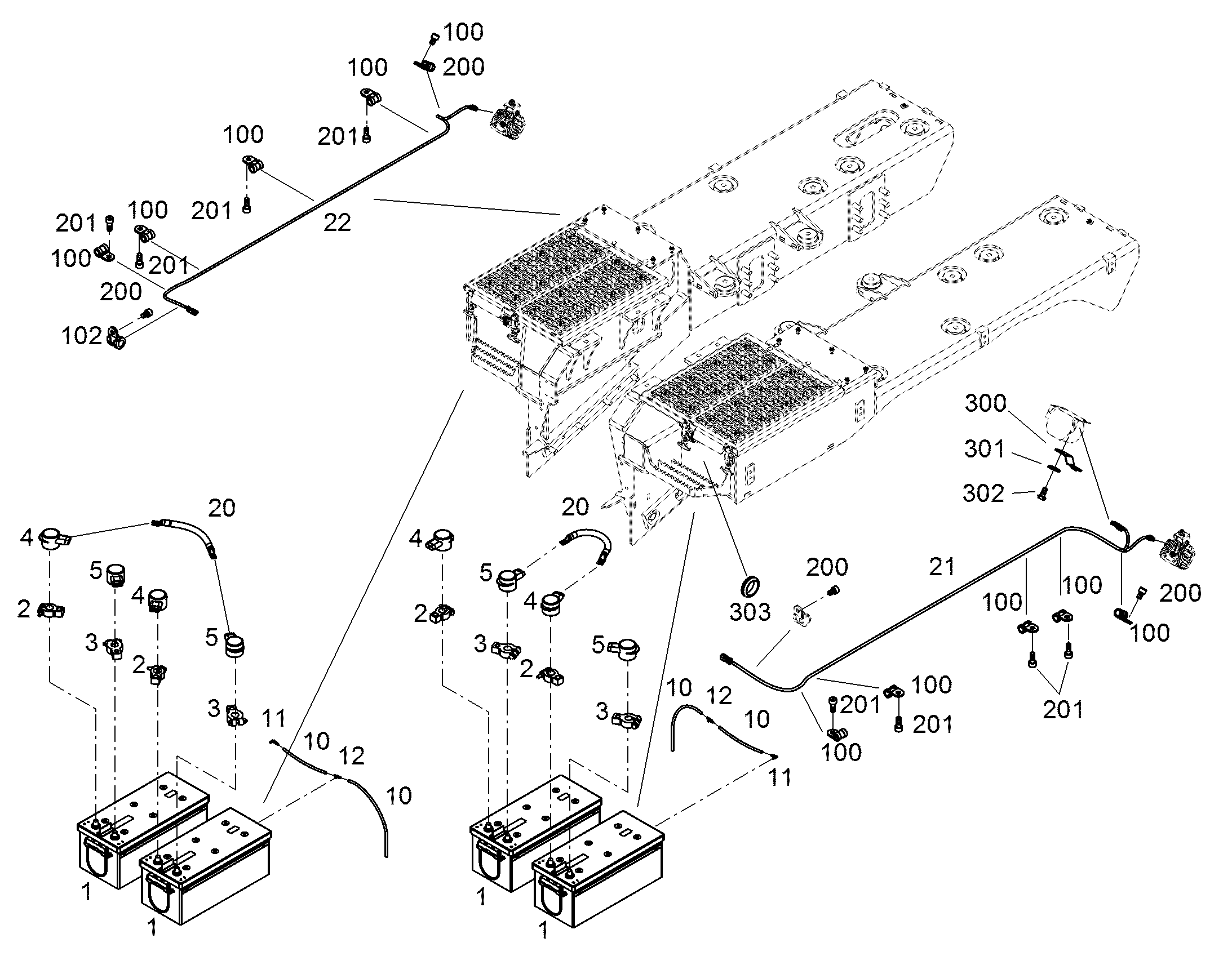 КАБЕЛЬ СОЕДИН. ДЛЯ АКК.БАТАРЕЙ 4GKW-AX PLUS 1X120 0,335m KABE 93500010 LIEBHERR