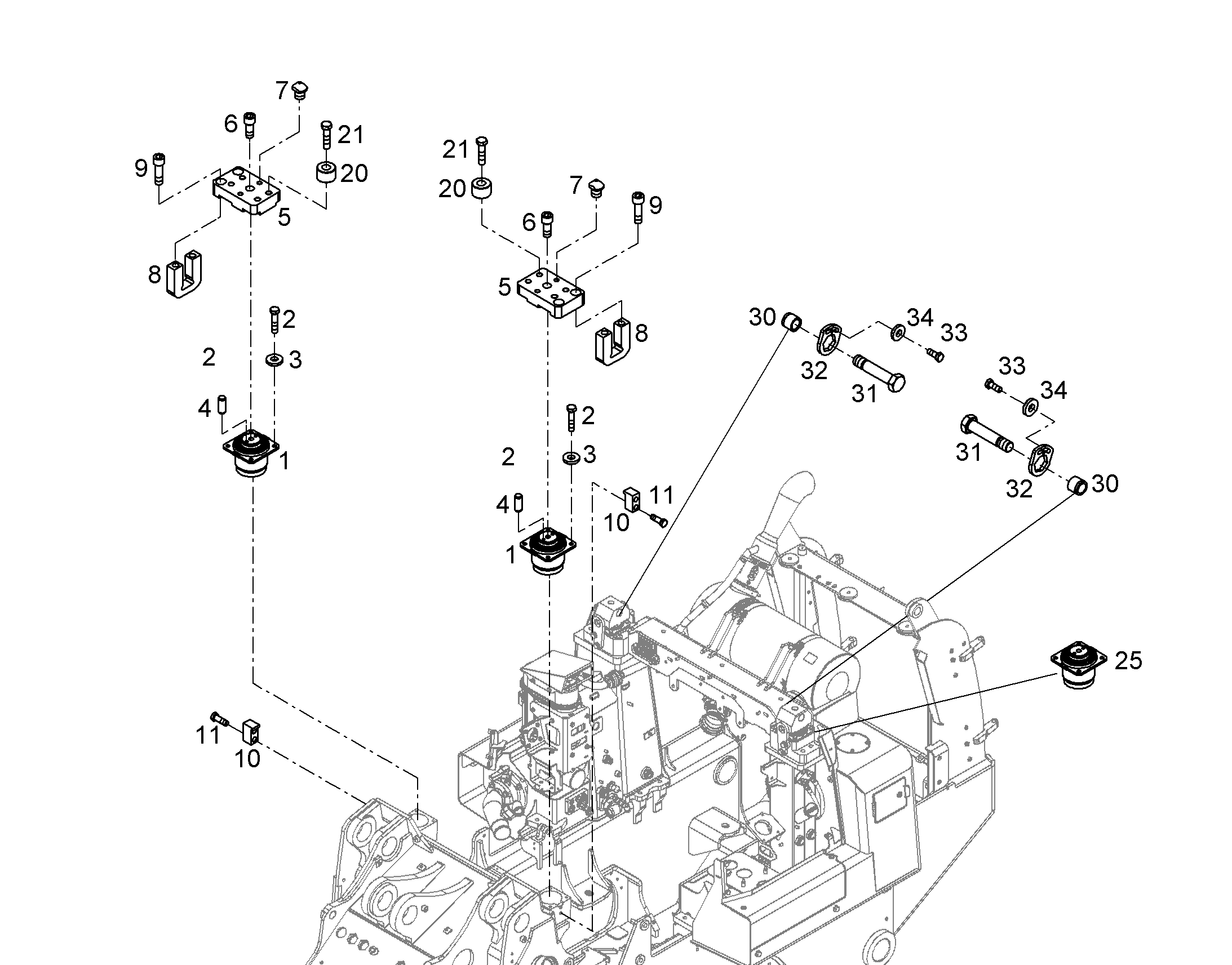 ЭЛЕМЕНТЫ КРЕПЕЖНЫЕ КАБИНЫ 12544565 LIEBHERR