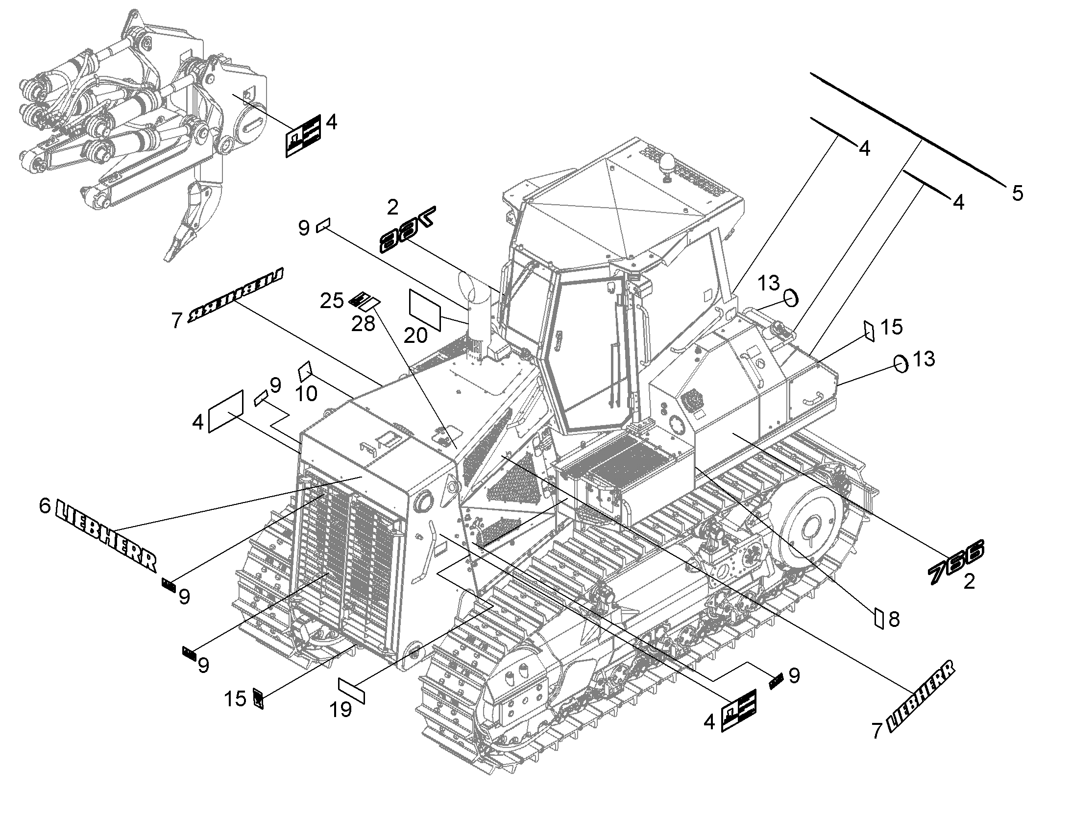 ТАБЛИЧКА 766 12818054 LIEBHERR